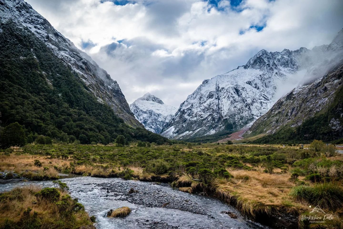 🏔 Mount Talbot from Monkey Creek 🐒
This scene is on State Highway 94 on the way to Milford Sound. Just 2 days before this image we drove up this valley and couldn't see any of this view due to heavy snowfall! So we returned (I begged my wife) on a