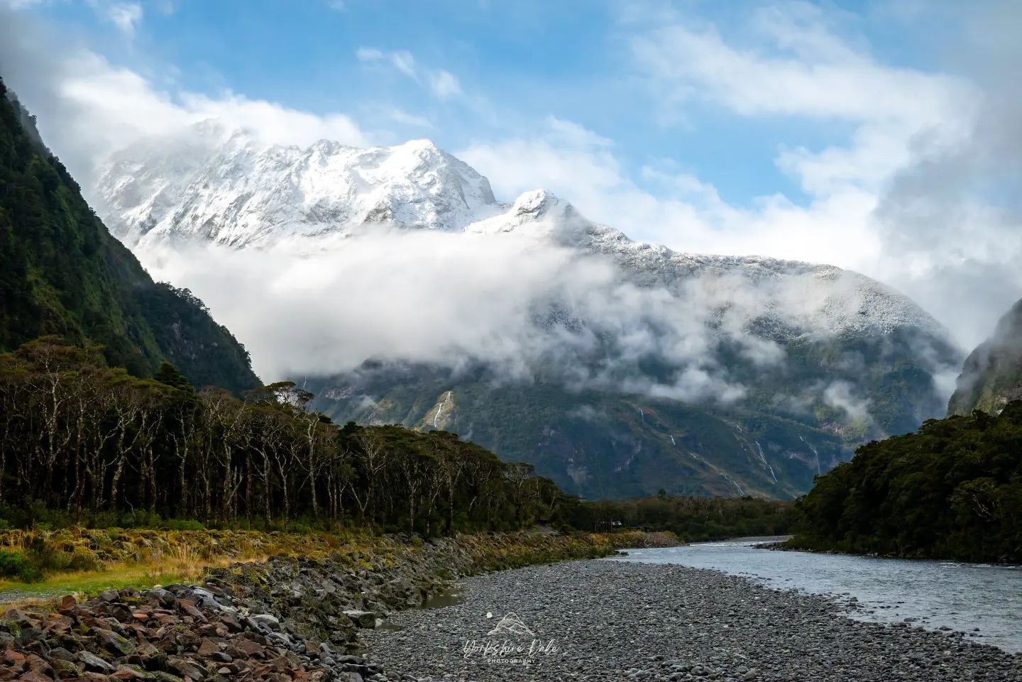 🏔 Mount Madeline range
Taken at Milford Sound, looking back up the valley towards Homer Tunnel.
The views down here were incredible everywhere you looked. I settled on this composition as my first of the day in Milford Sound as the snow-capped mo