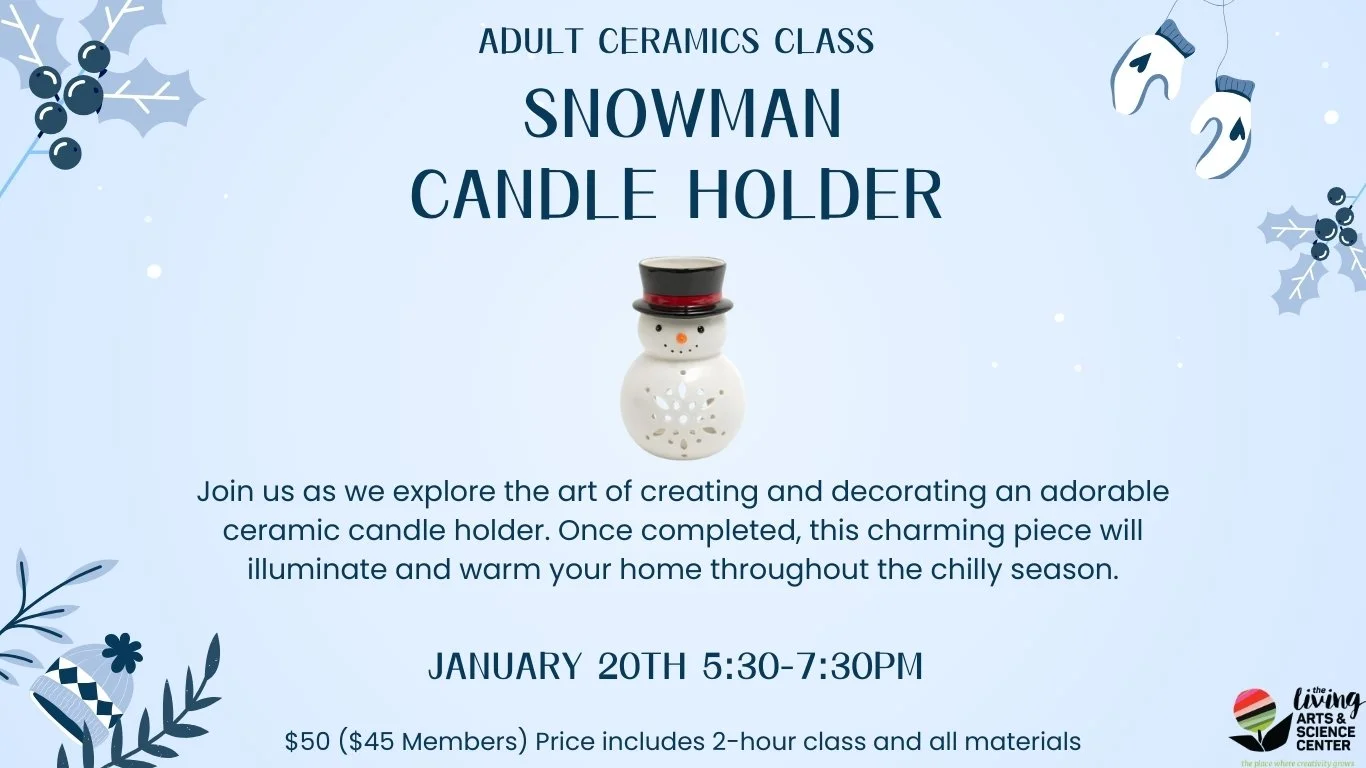 Adult Ceramics | Snowman Candle Holder