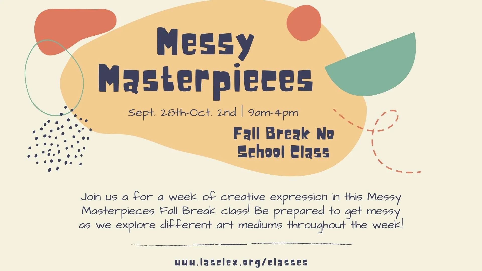 Fall Break No School Class | Messy Masterpieces