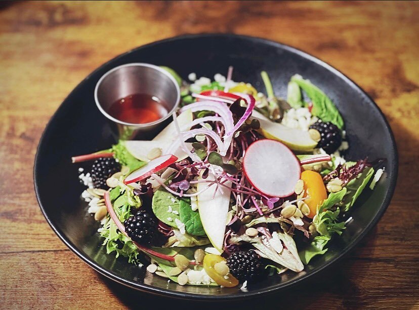 What a beautiful salad!!! Head over to @wildgoddessbrewsnbites to enjoy this amazing salad that includes our radish microgreens! 🌱🌱🌱