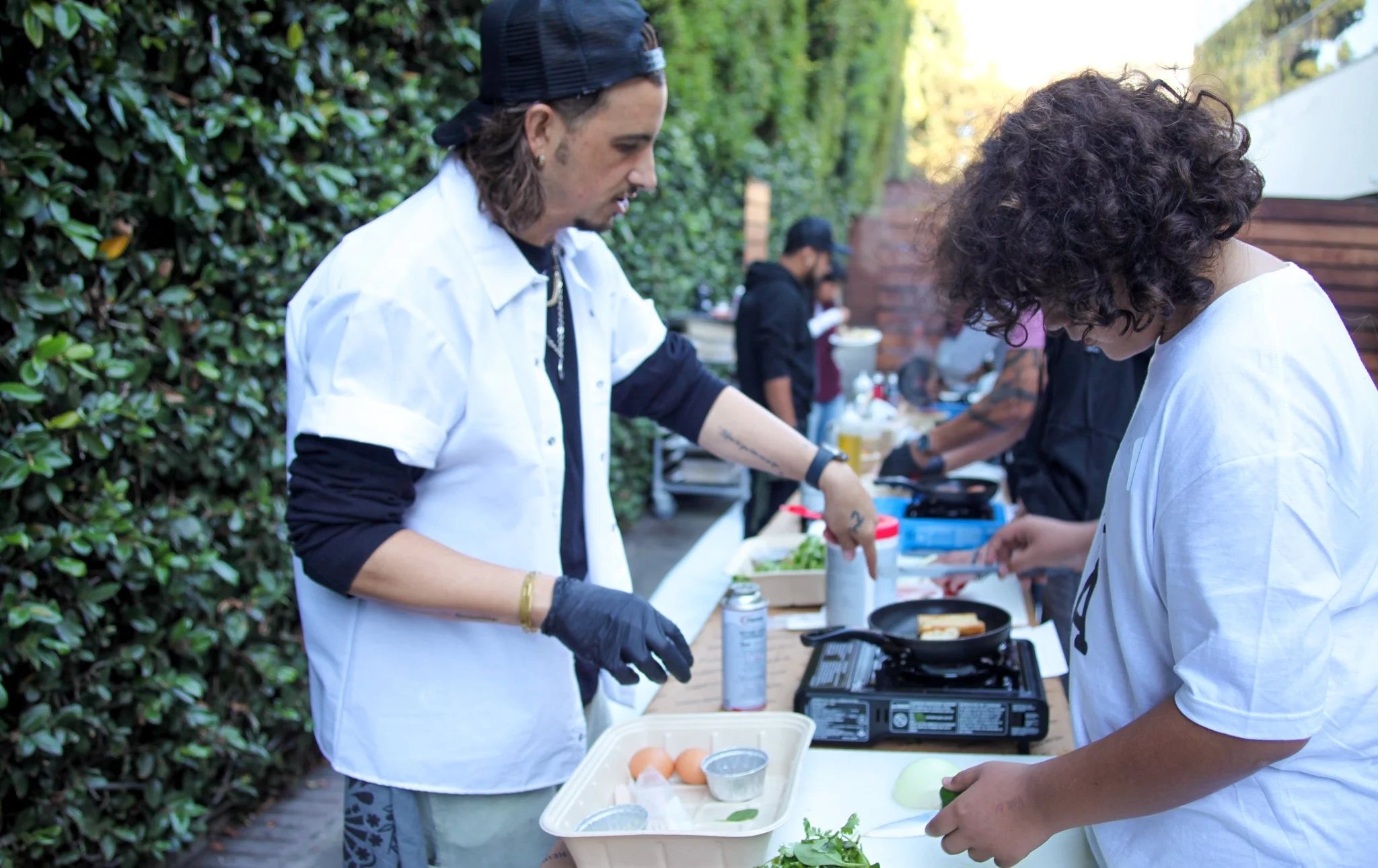 A man cooking