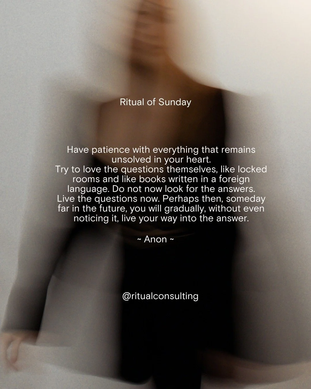 It can feel uncomfortable holding questions without answers.

Trust that the answers will unfold themselves when they need to and can you find small ways to enjoy the process along the way?

This is your Ritual of Sunday. 

#motivational #inspiration