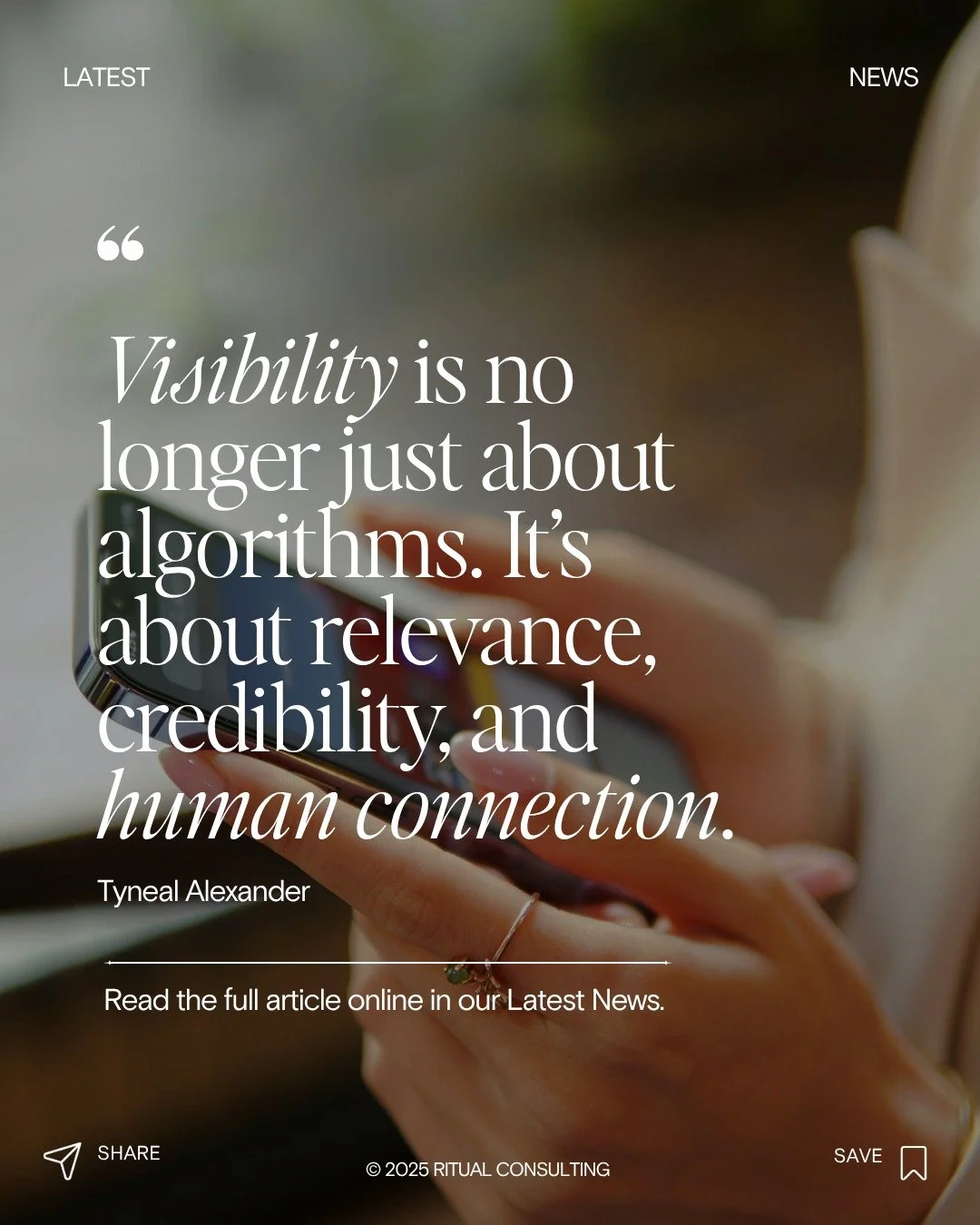 This quote has been resonating with a lot of people lately.

Because in a world that&rsquo;s getting more automated, it&rsquo;s easy to forget what really makes visibility matter.

It&rsquo;s not the algorithms or the quick hacks.

It&rsquo;s the peo