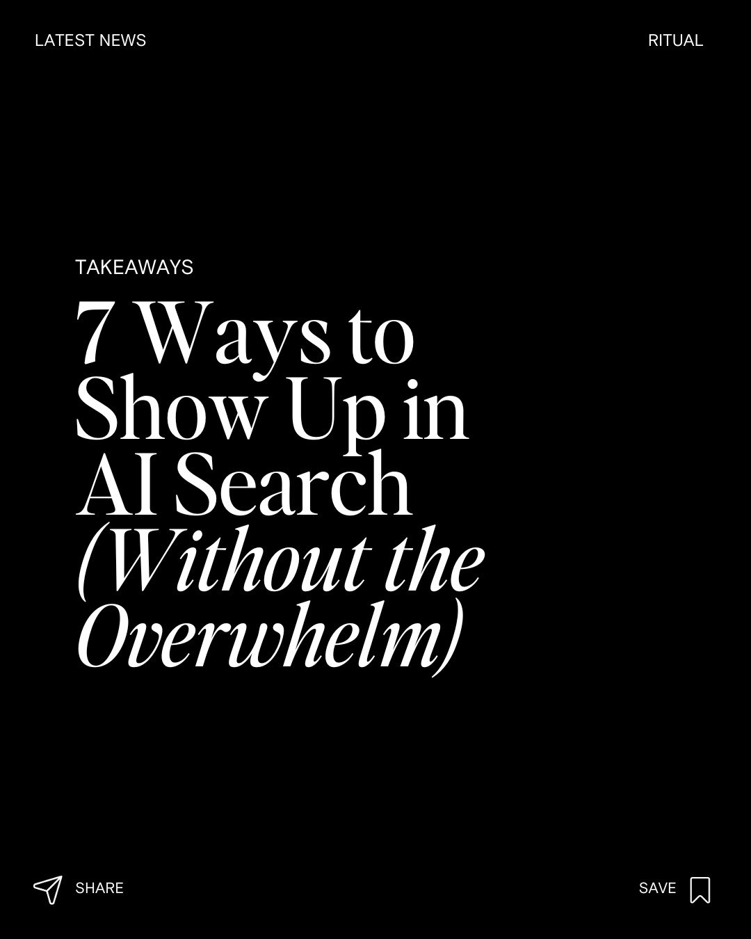 You've probably noticed this yourself...

The last time you went to Google to ask a question it generated an AI response, potentially answering your question in just that one summary or providing links to pages / sources for you to discover more.

No