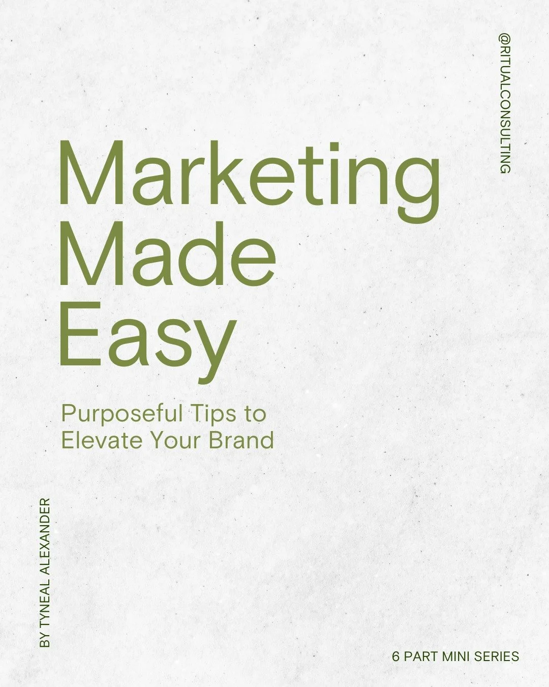 If you&rsquo;ve ever felt like marketing is overwhelming, confusing, or just not working the way you hoped, this series is for you.

I&rsquo;ve created Marketing Made Easy: Purposeful Tips to Elevate Your Strategy to help you clear the clutter, find 