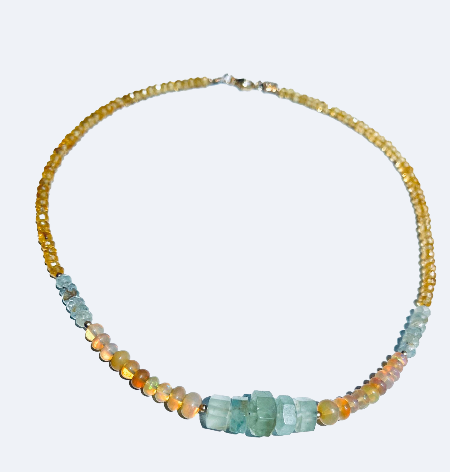 GIGI Necklace Opal Aquamarine Gemstones Citrine Healing Crystals