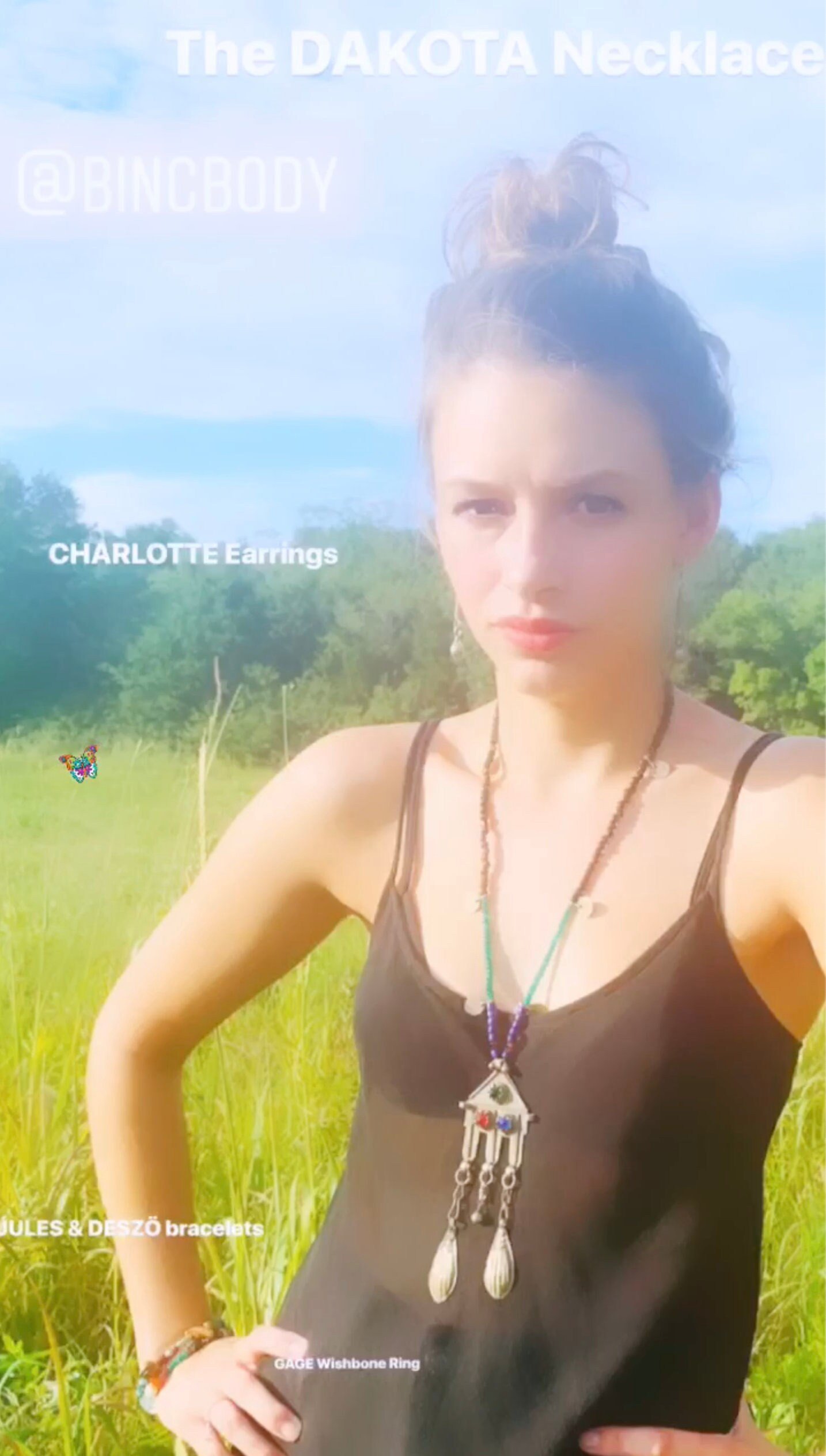CHARLOTTE Flutter Drop Earrings On Model