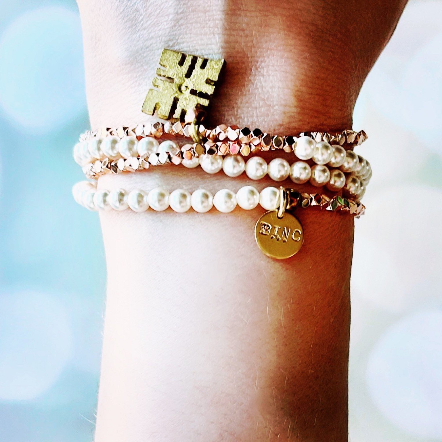 OLIVIA Wrap Bracelet Wrist View Up Close