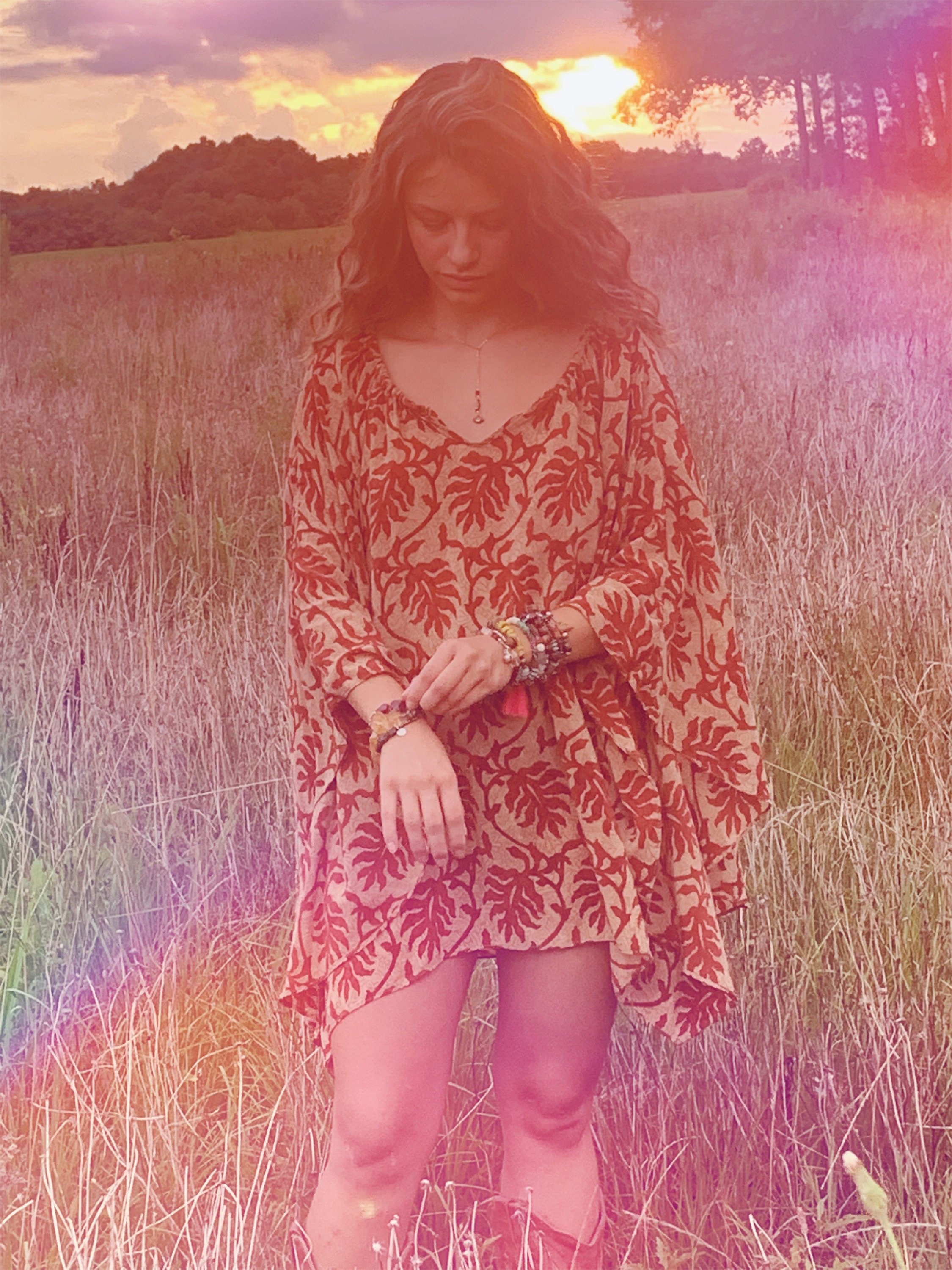 DAHLIA Necklace Model Wearing