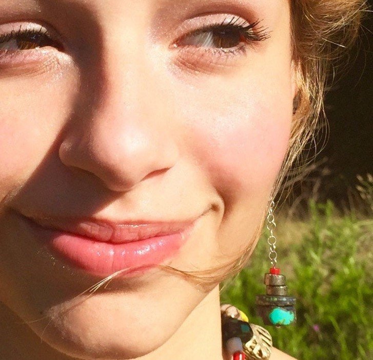 KENNEDY Earrings Model Wearing Up Close