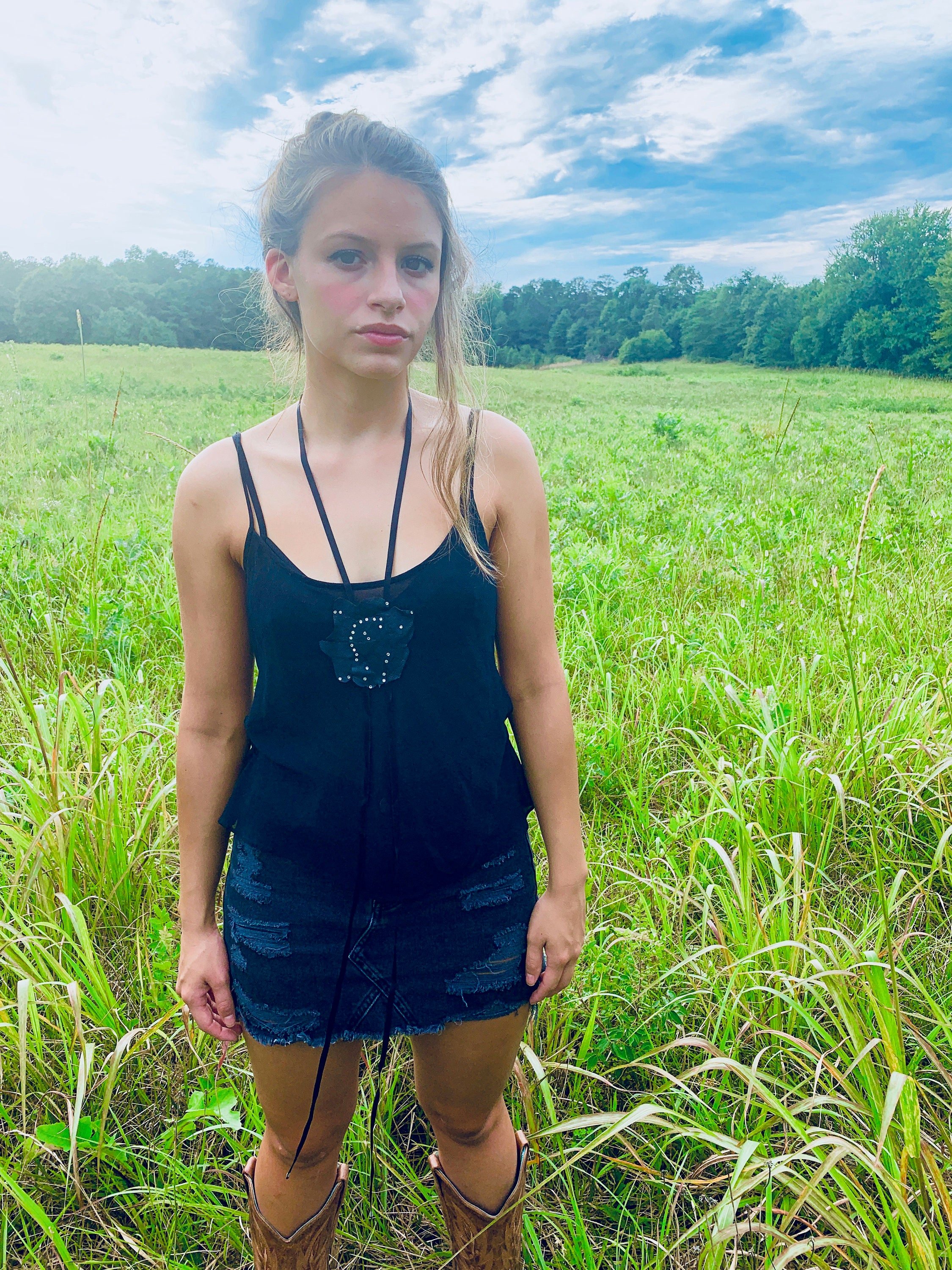 LILY ROSA Wrap Model Wearing From A Distance