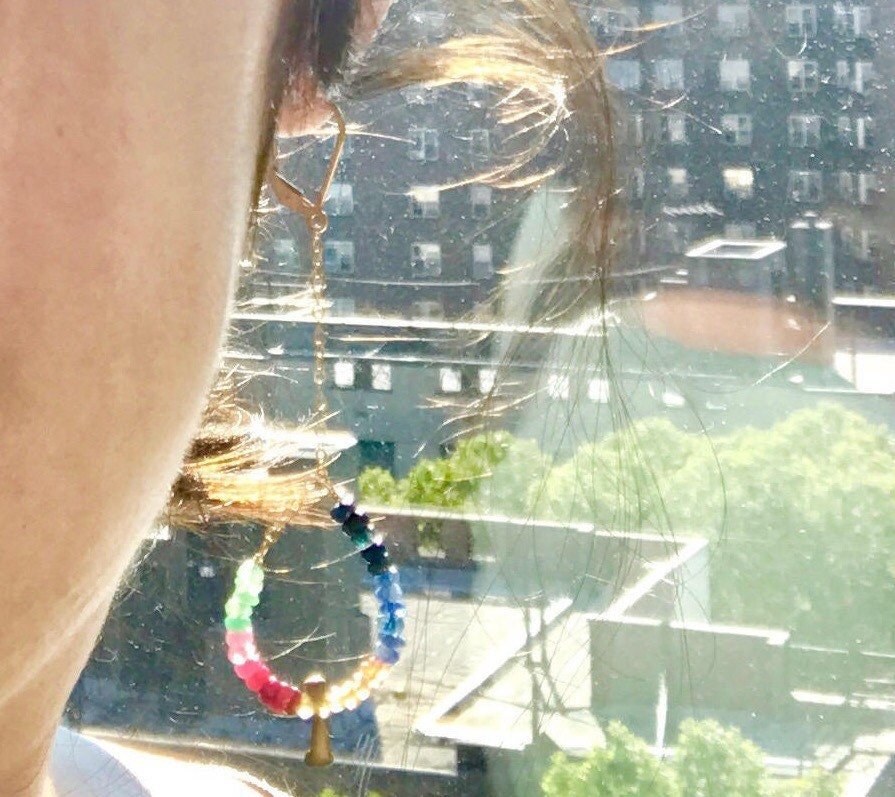 MIA Earring Women Wearing Up Close