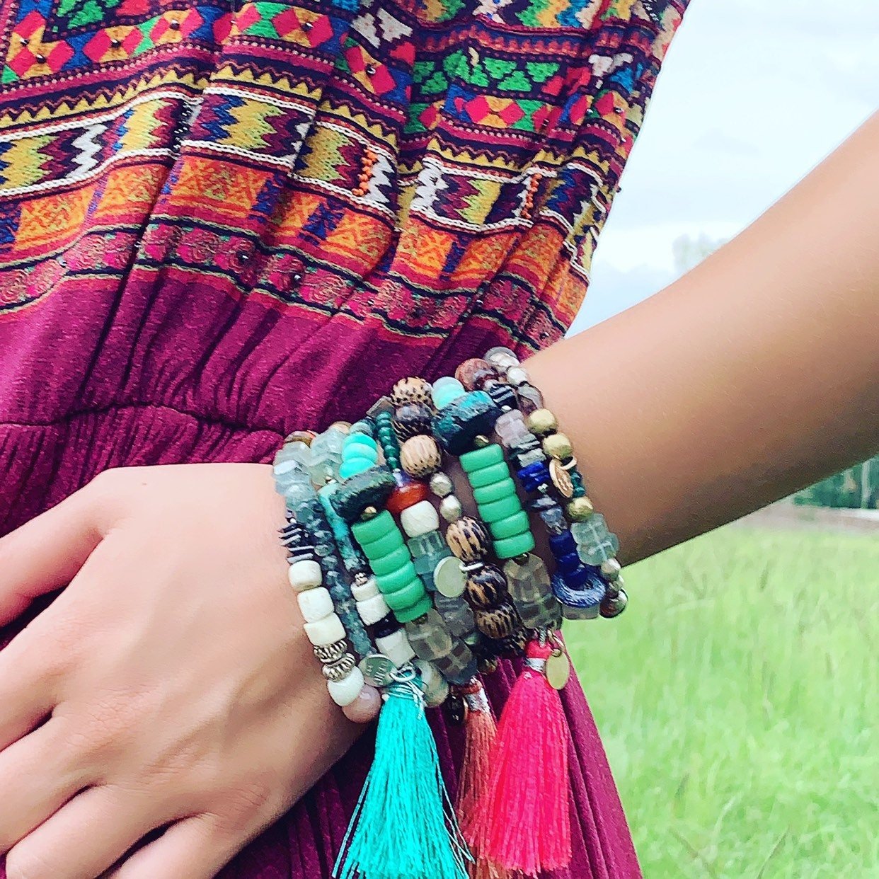 PEACEMAKER! Jeweled Bracelet Model Wearing On Wrist