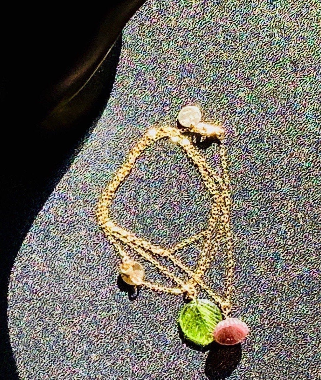 FRUIT HOOPS Necklace/Wrap Bracelet Combo Top View