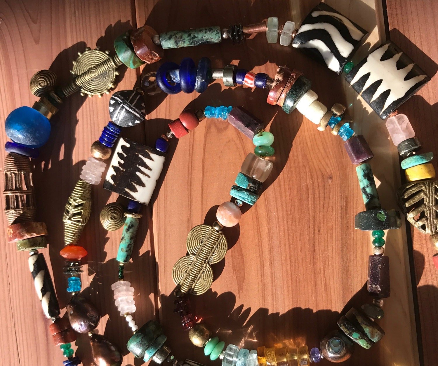 SAGE Neck Wrap Necklace Top View Details