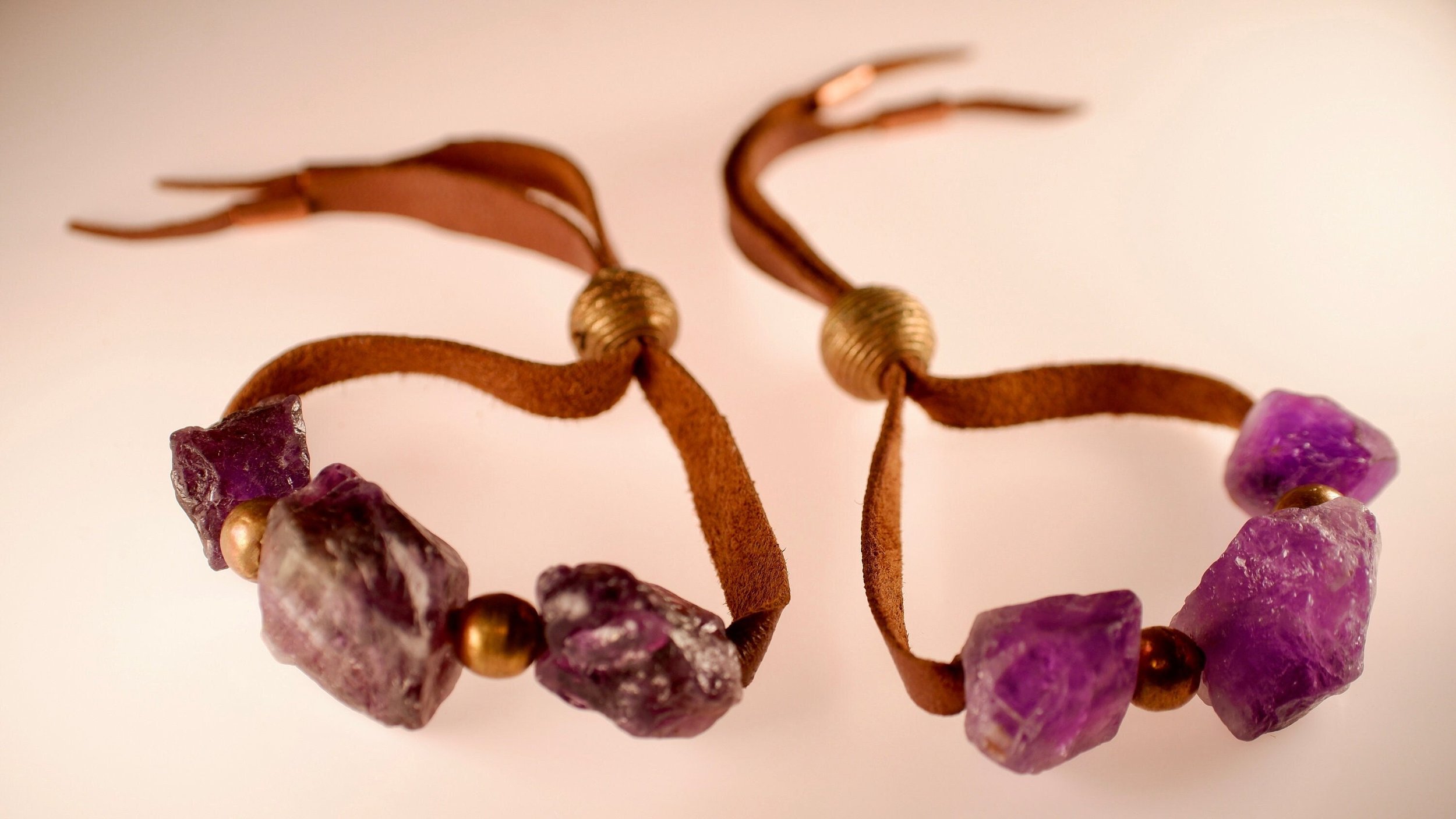 PEBBLES Amethyst Bracelet Font Angle View