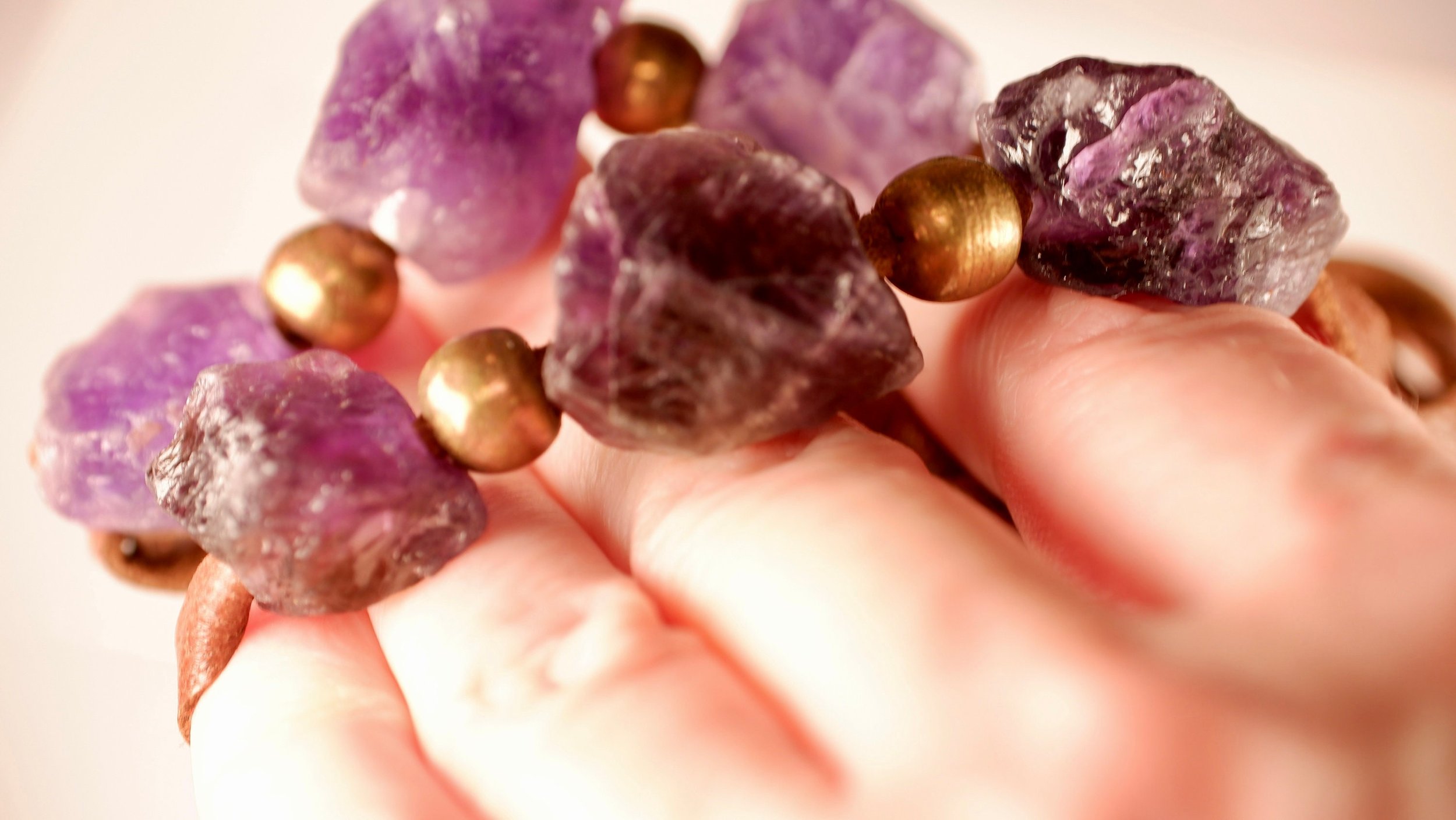 PEBBLES Amethyst Bracelet Up Close View