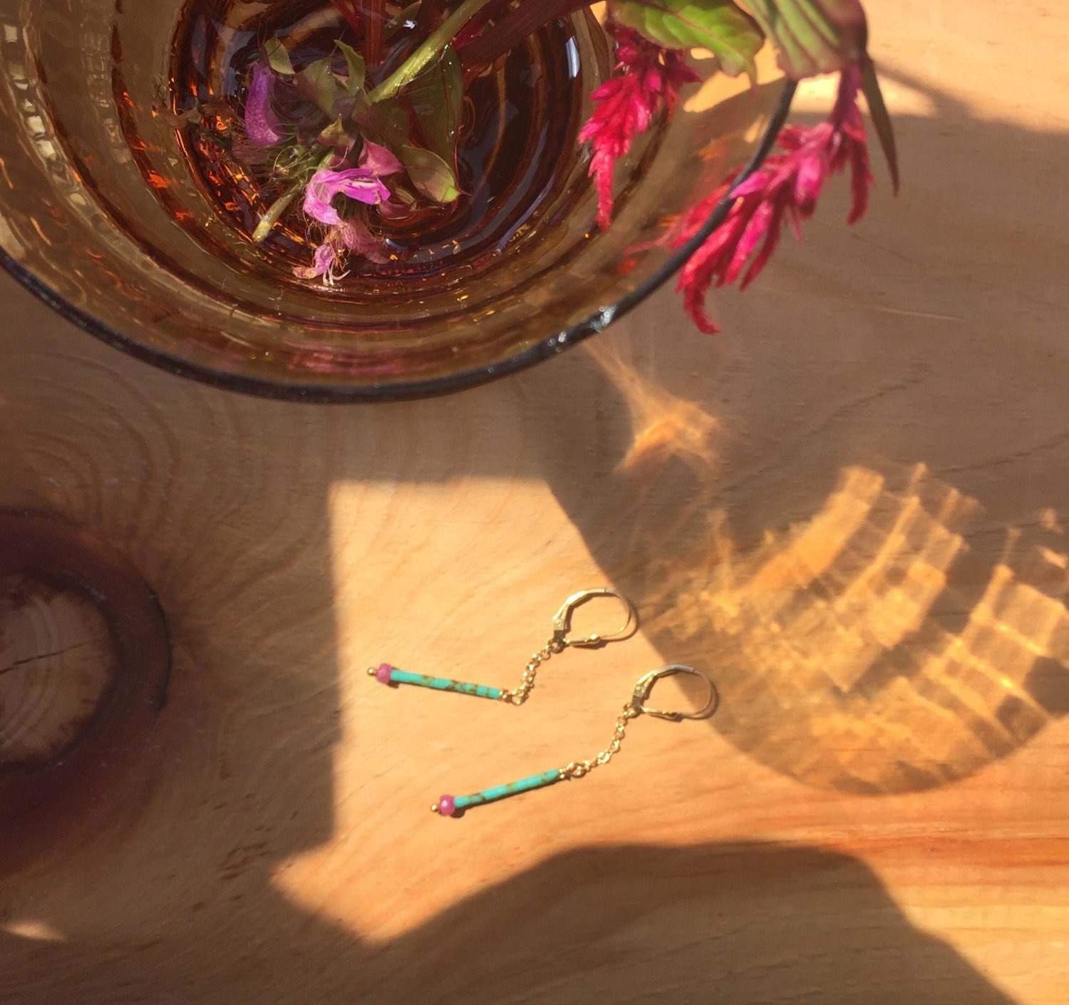 SOPHIE Drop Earrings Laying On Table