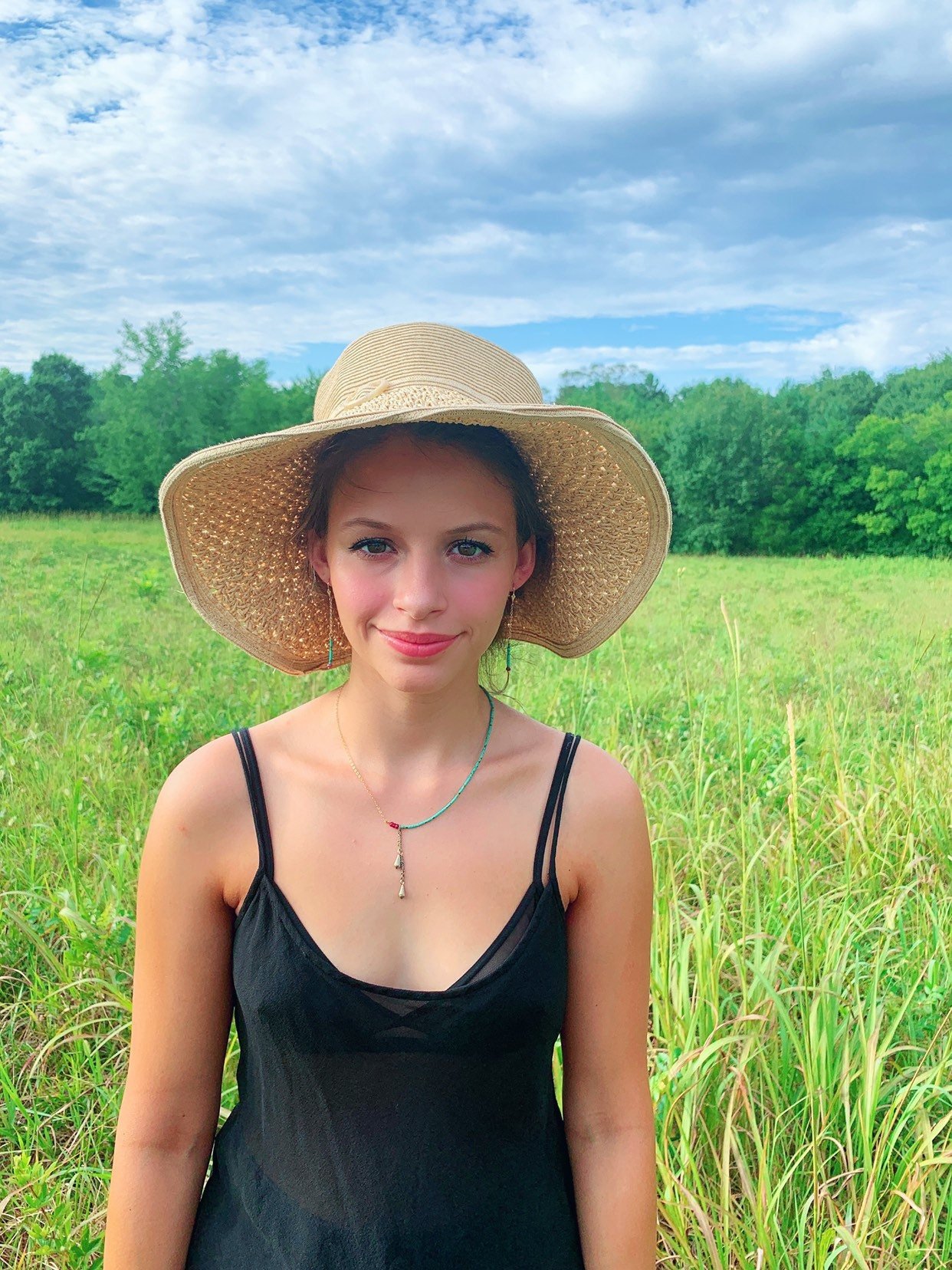 SOPHIE Drop Earrings Model Wearing