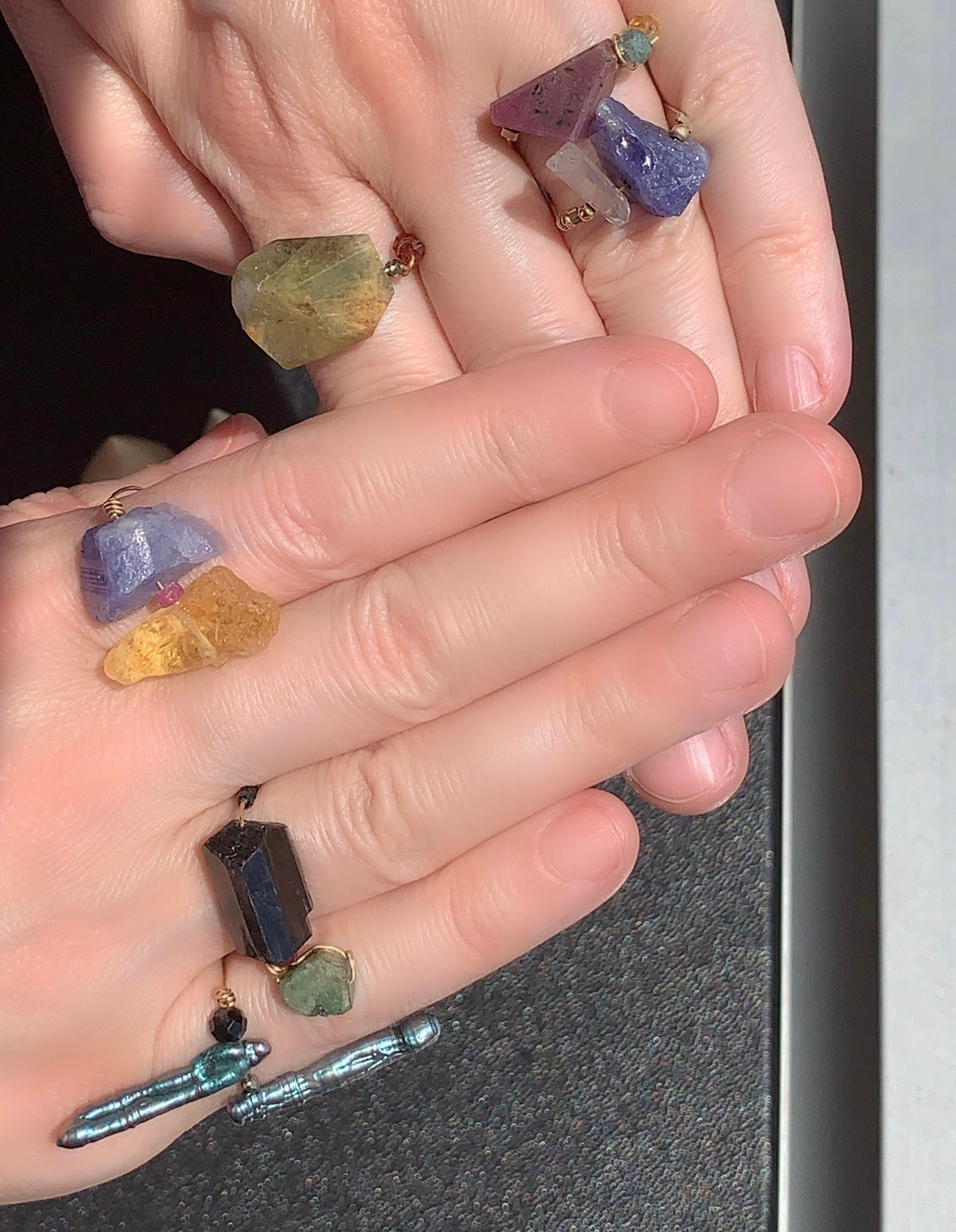 BERLIN Gemmy Fidget Ring Model Wearing On Finger
