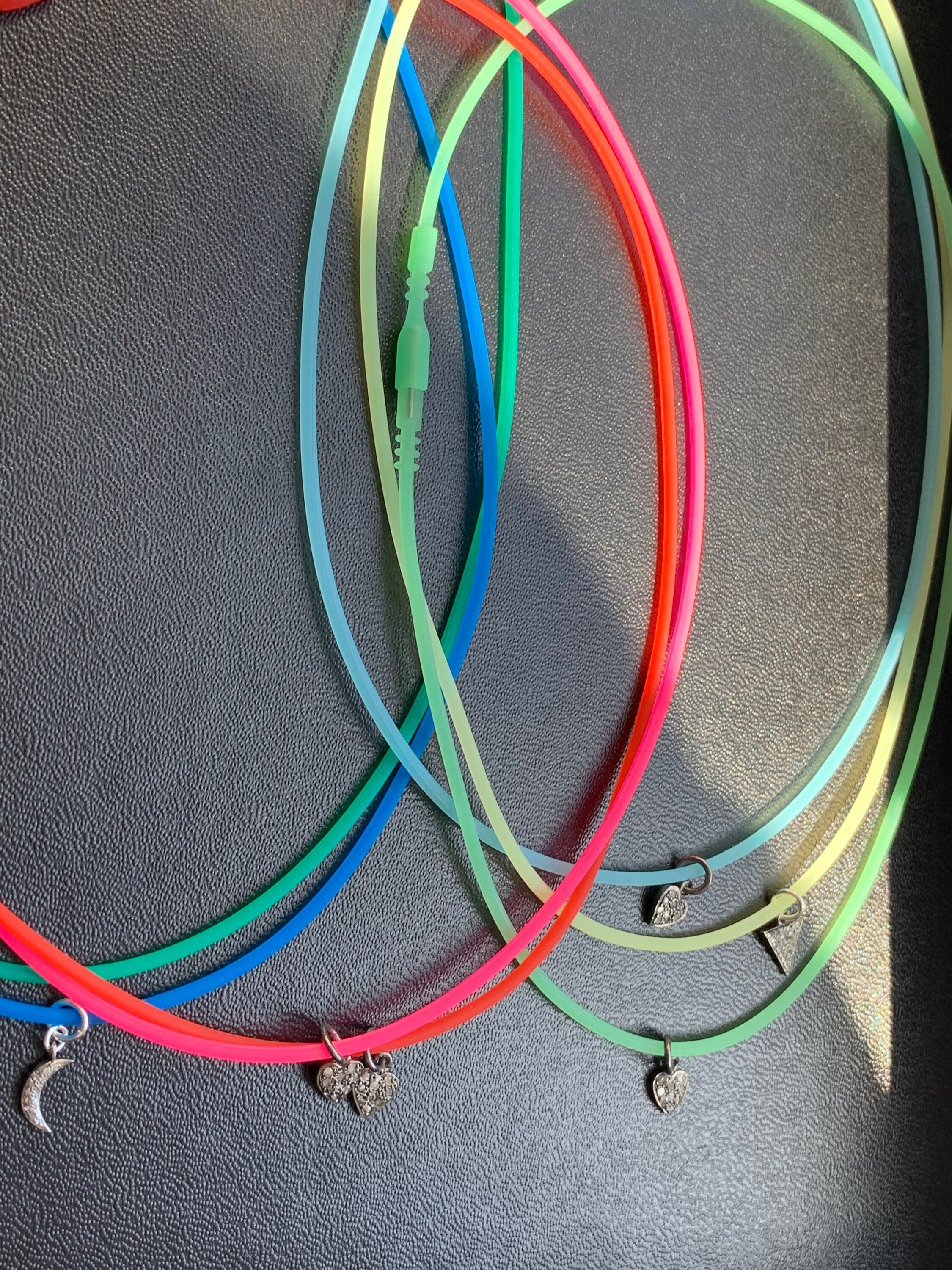 CANDY Diamond Or Gold Charm Necklace Color Choices