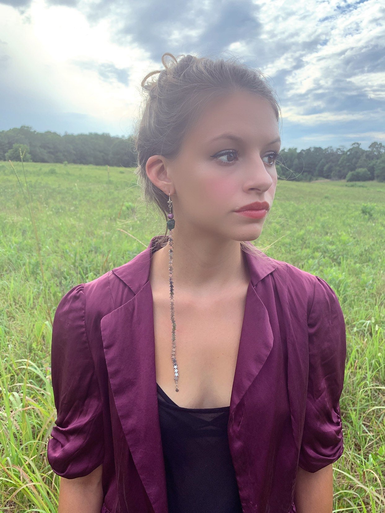 IVY Asymmetric Mismatch Earring Set Model Wearing