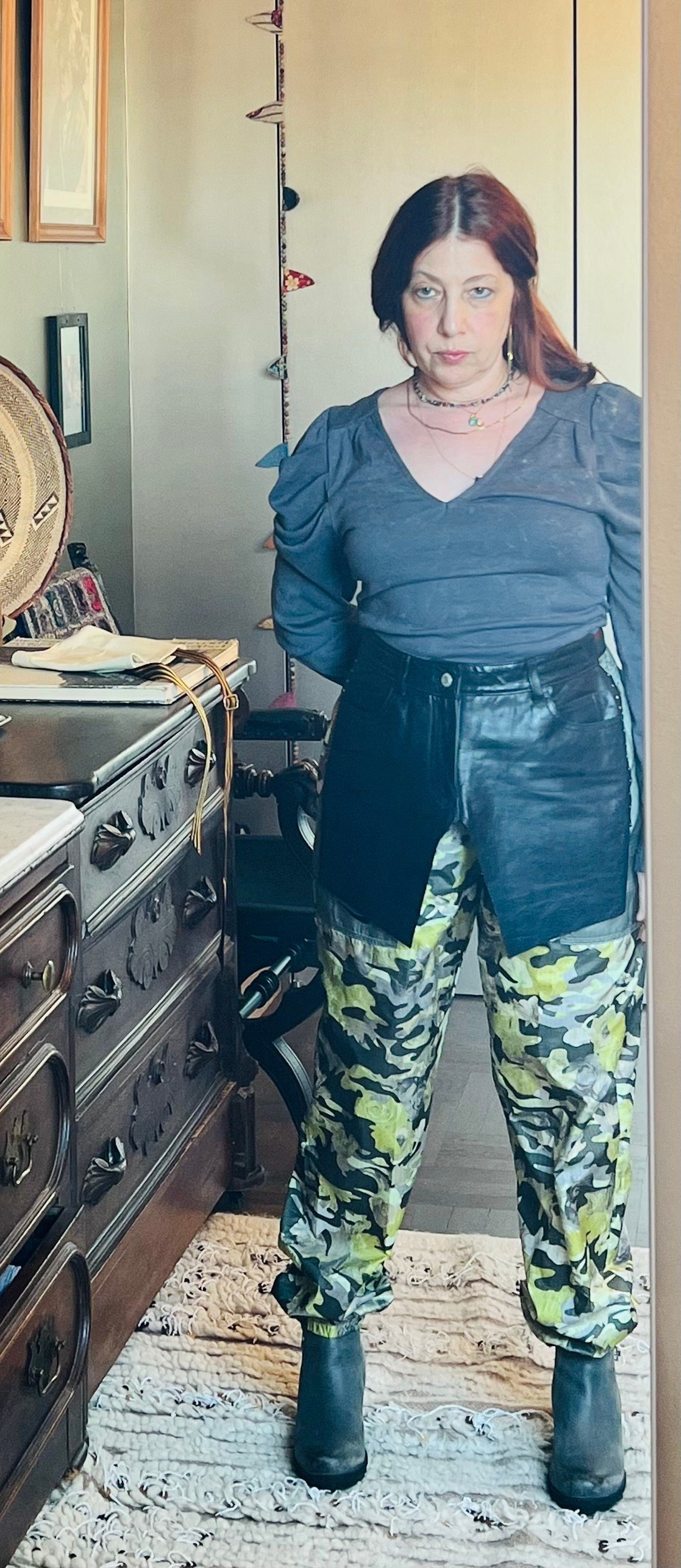 TRUCKER Attachable Pockets Model Wearing From The Front