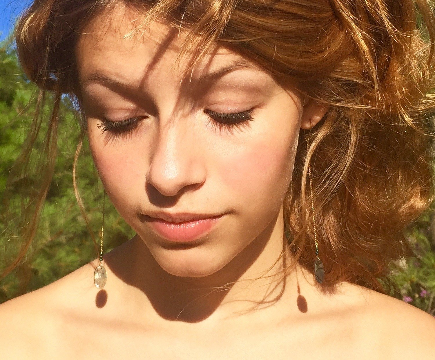 TESS Earrings Model Wearing