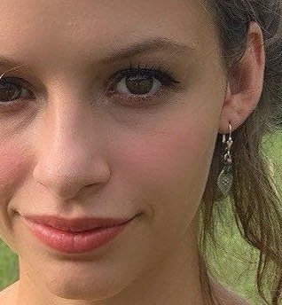TATUM Paisley Earrings Model Wearing Up Close