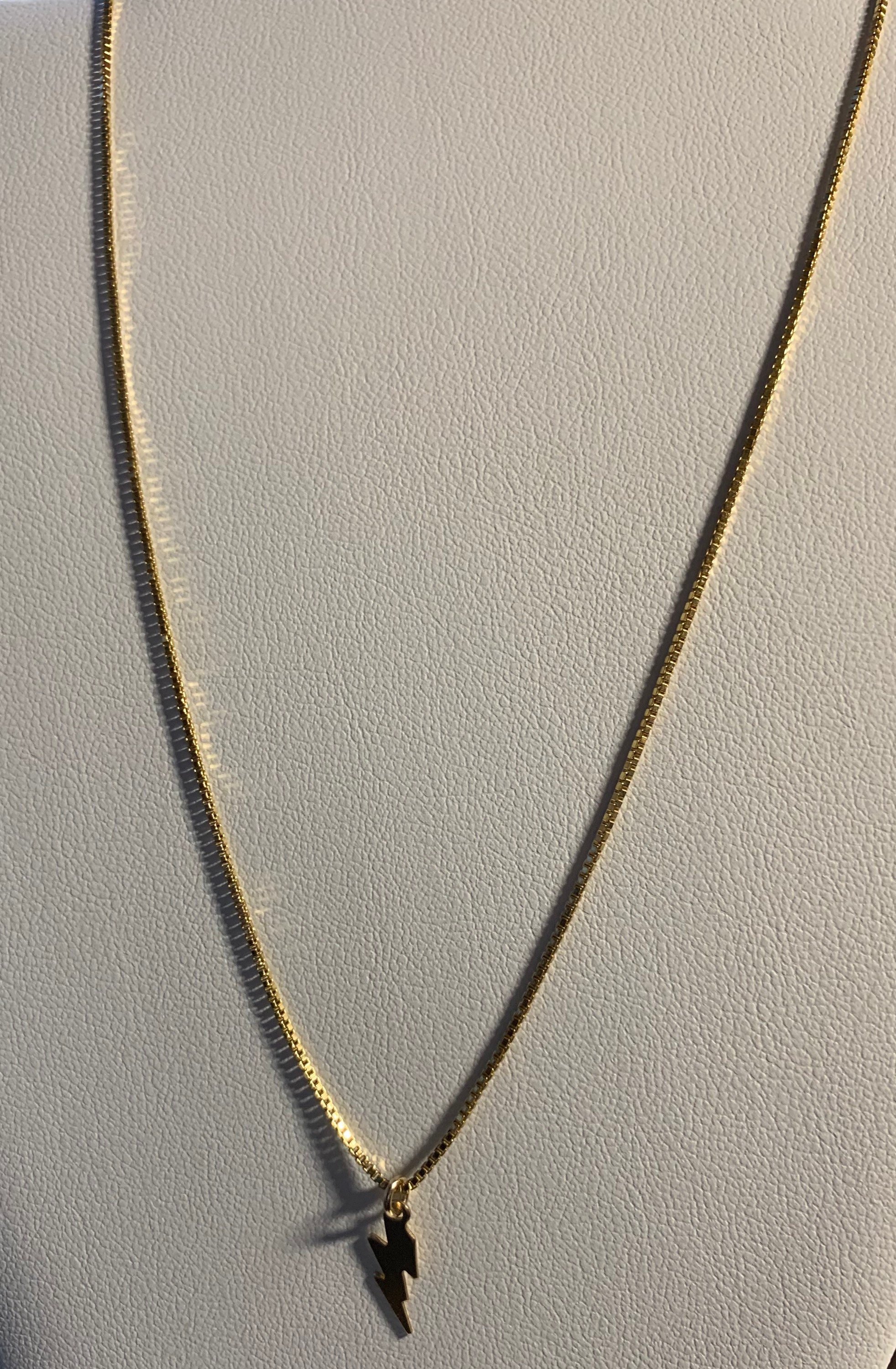 BOWIE BOLT Charm Necklace Top View Up Close