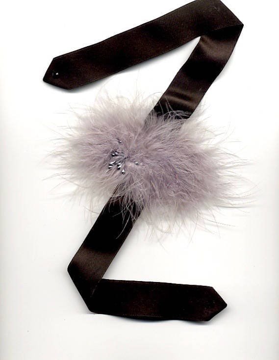 LANE Marabou Puff Feather Choker Front View