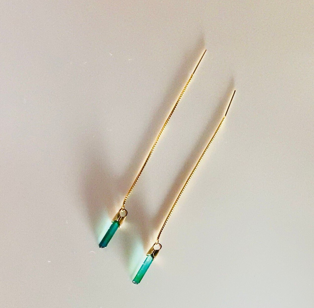 MEADOW Threader Earrings Angle View