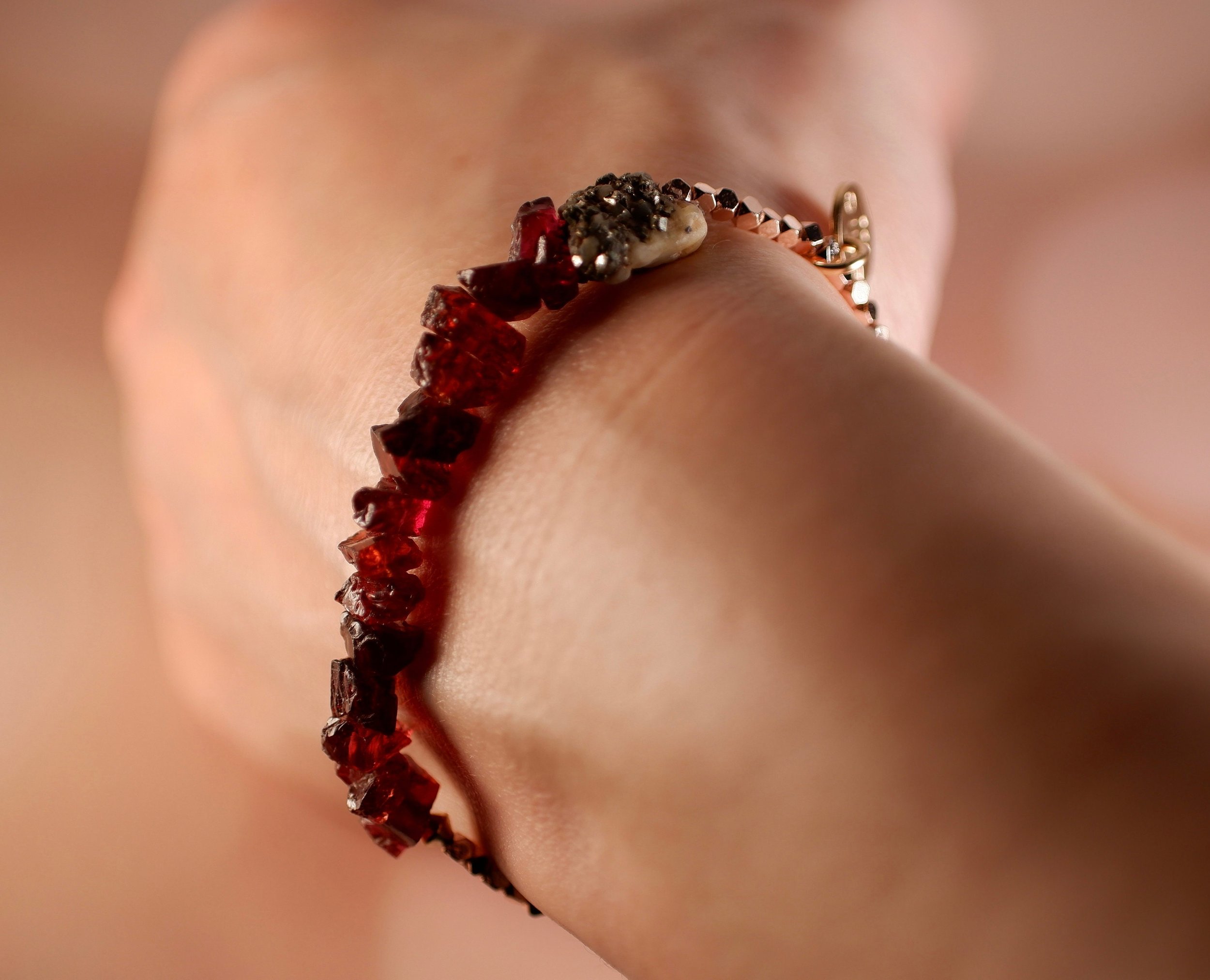 Miss SCARLET Bracelet Model Wearing On Wrist