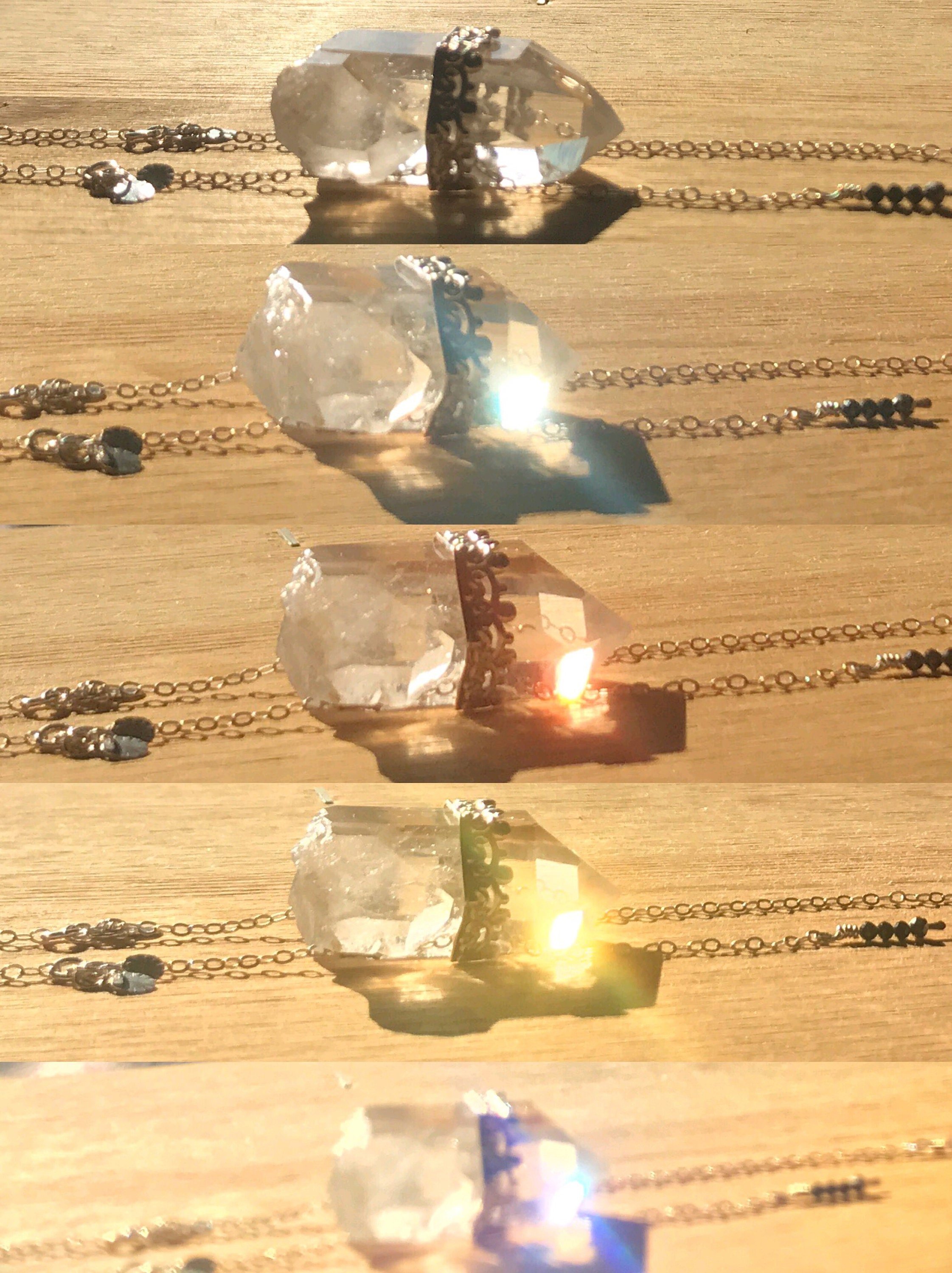 DIYA Crystal Point Necklace Top Angle View