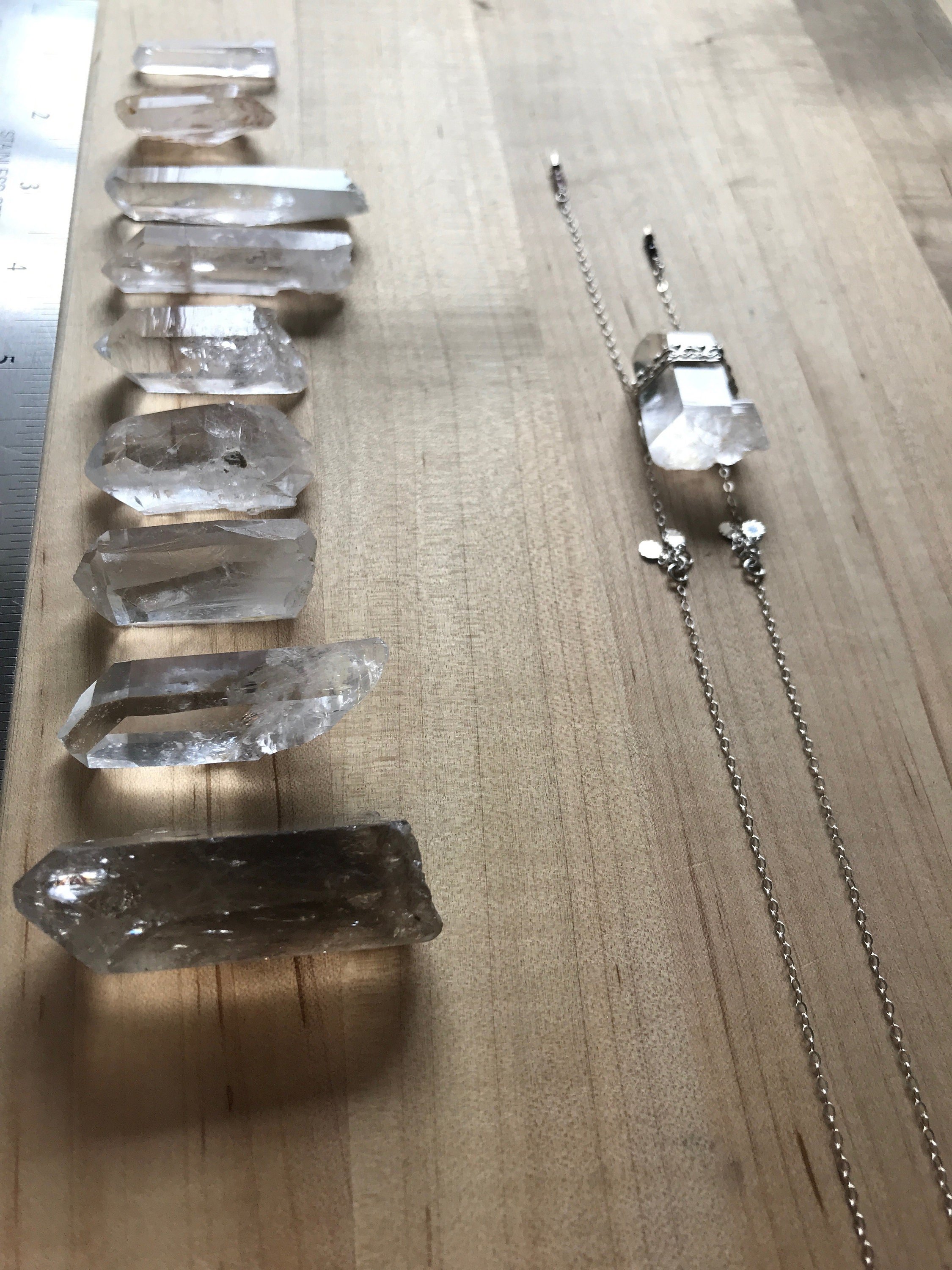 DIYA Crystal Point Necklace Top Angle View