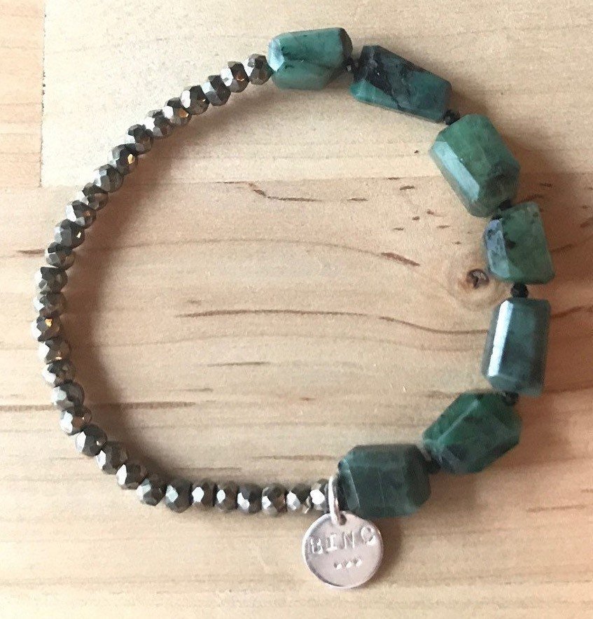 FALCON Emerald Pyrite Bracelet Top View