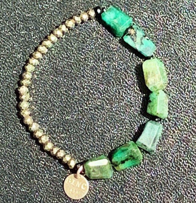 FALCON Emerald Pyrite Bracelet Top View