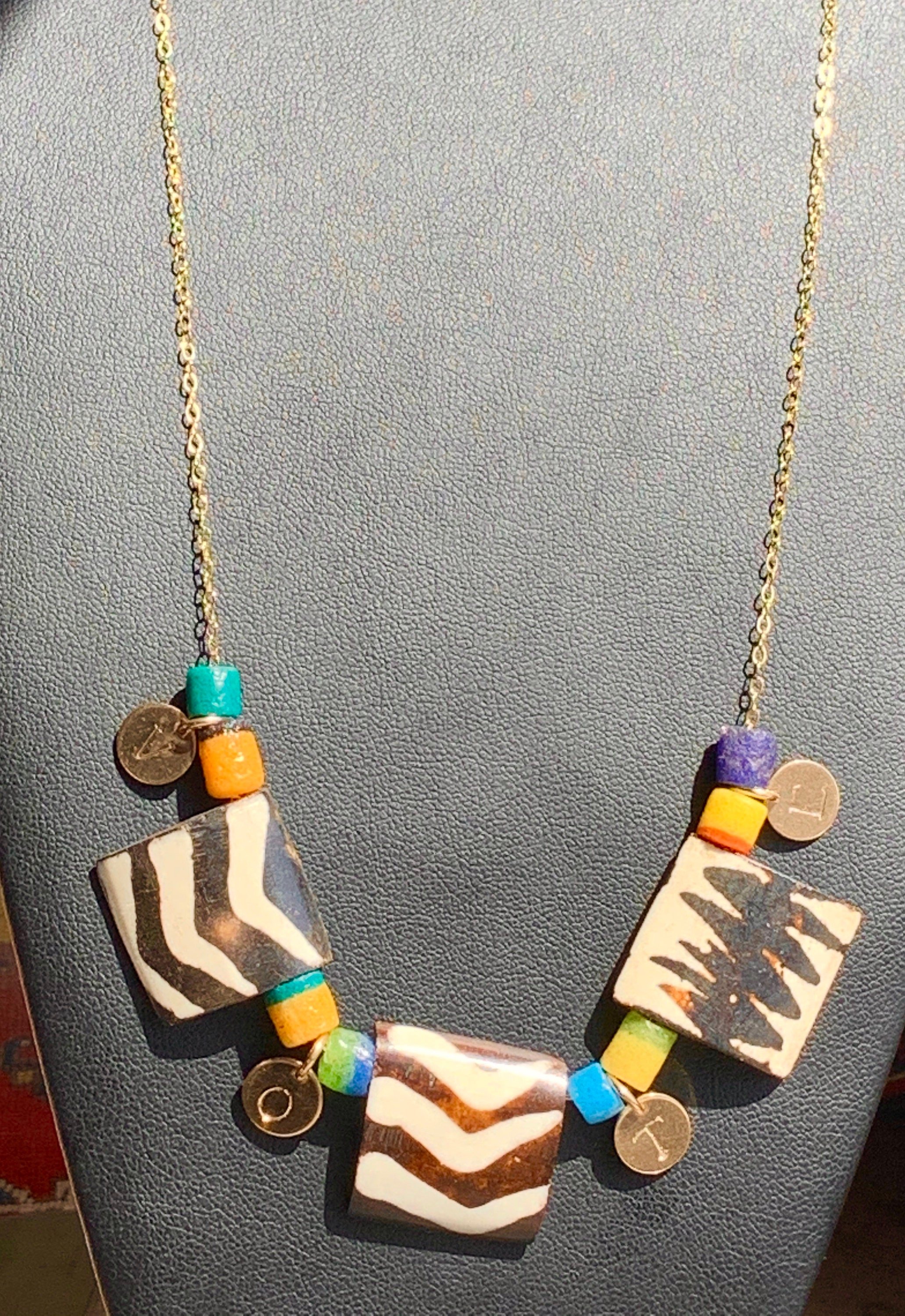 MICHELLE Beaded Necklace Front Angle View