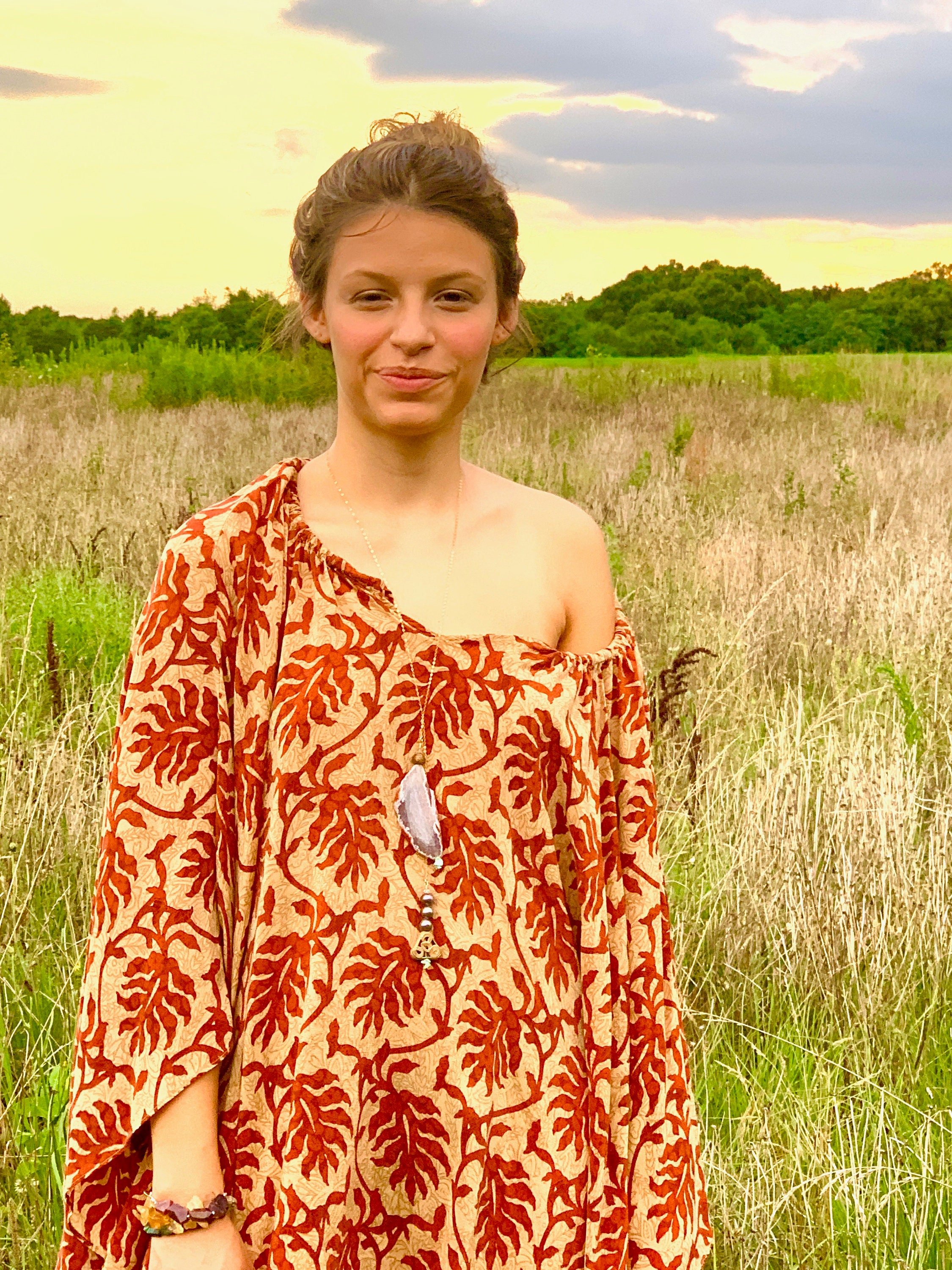 GABBY Lariat Necklace Model Wearing