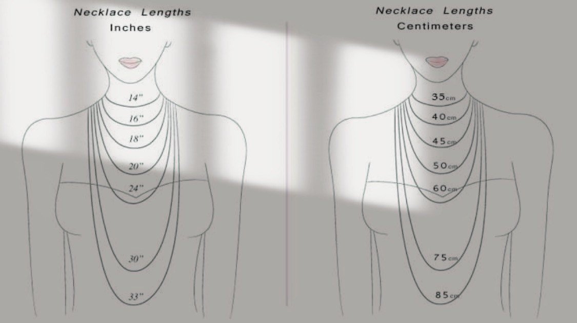 EMMA Lapis Pendant Necklace Sizing Chart