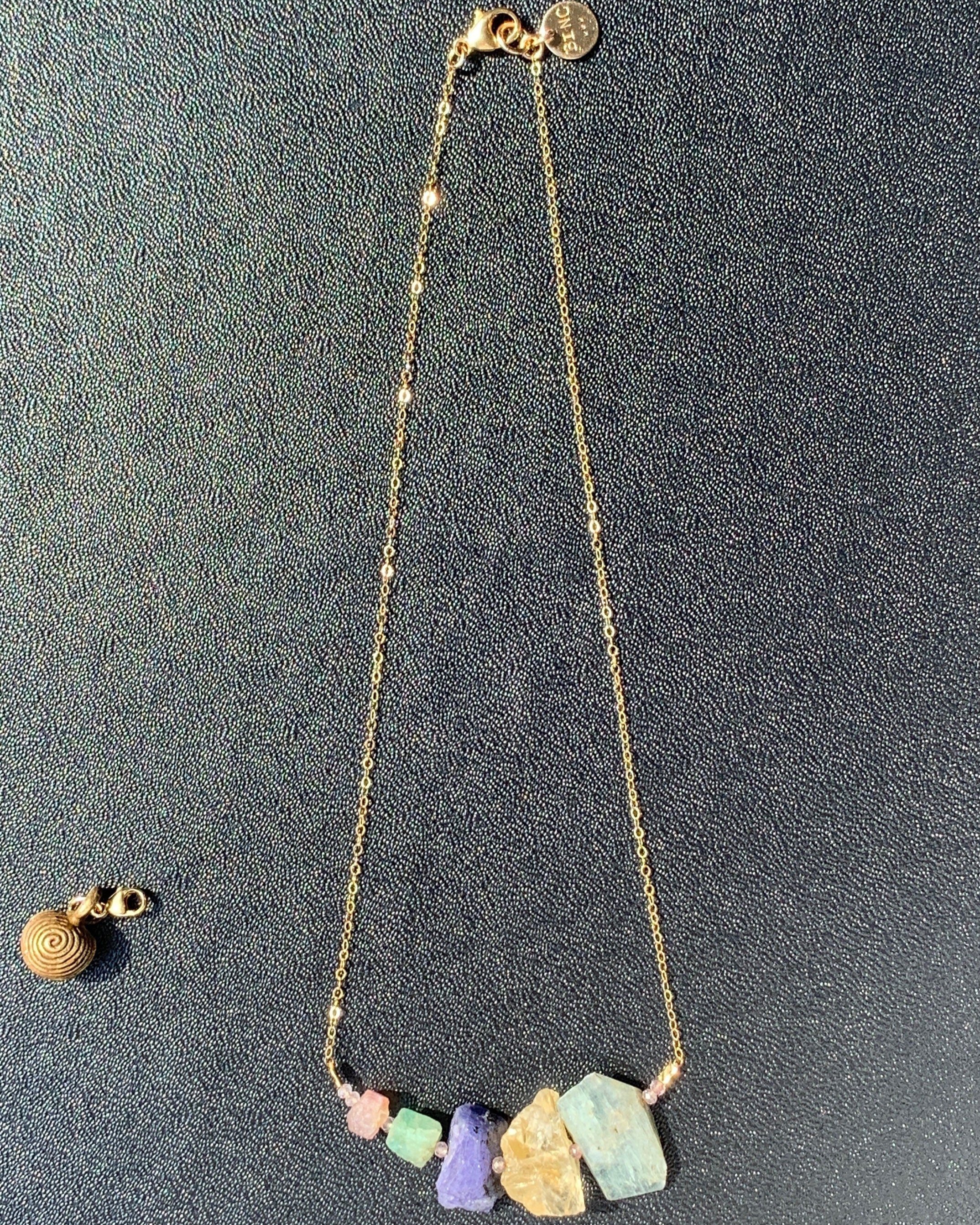 TiiNA Mixed Raw Crystal Necklace On Display
