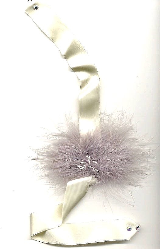 LANE Marabou Puff Feather Choker On Display
