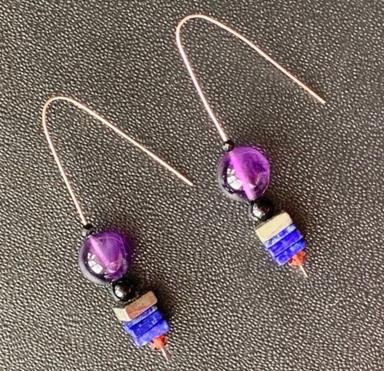 LILAC Earrings Top Angle View