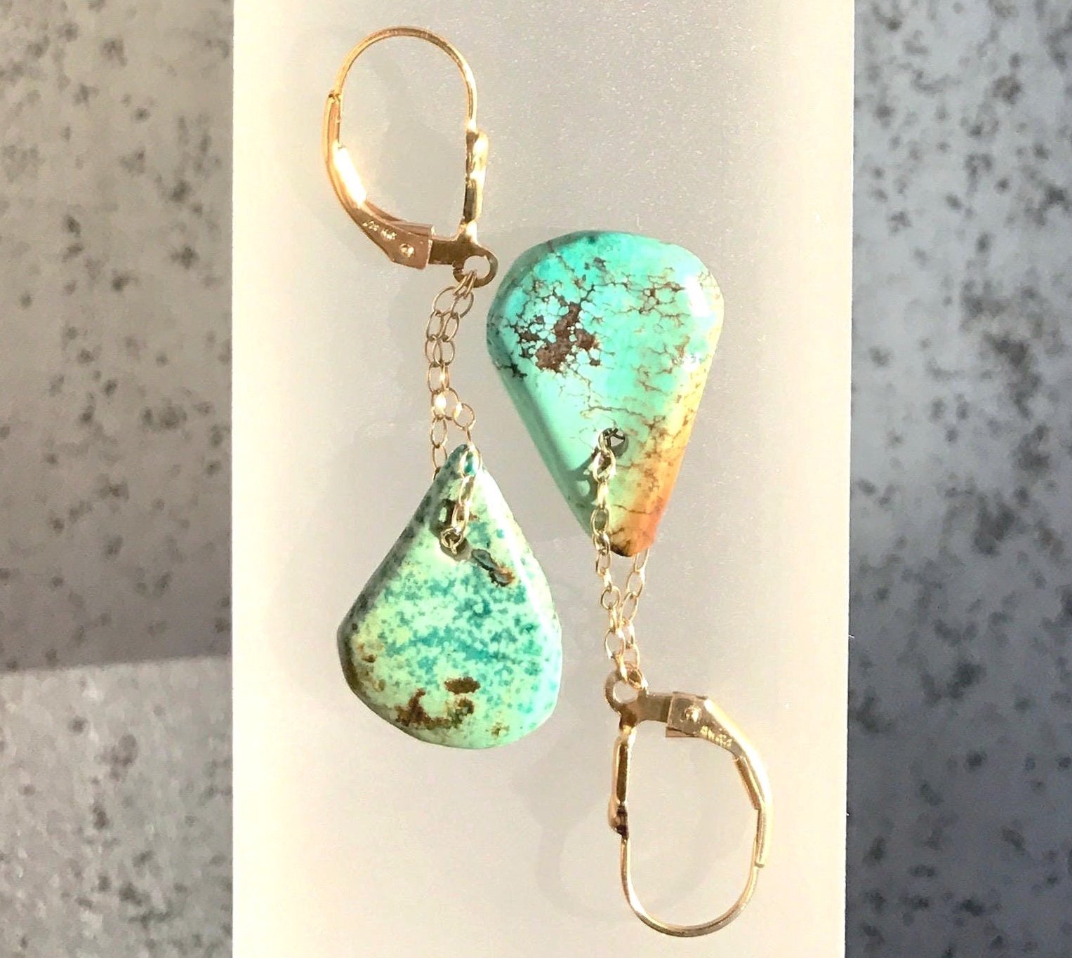 PHOENIX Mini Turquoise Earrings Front View