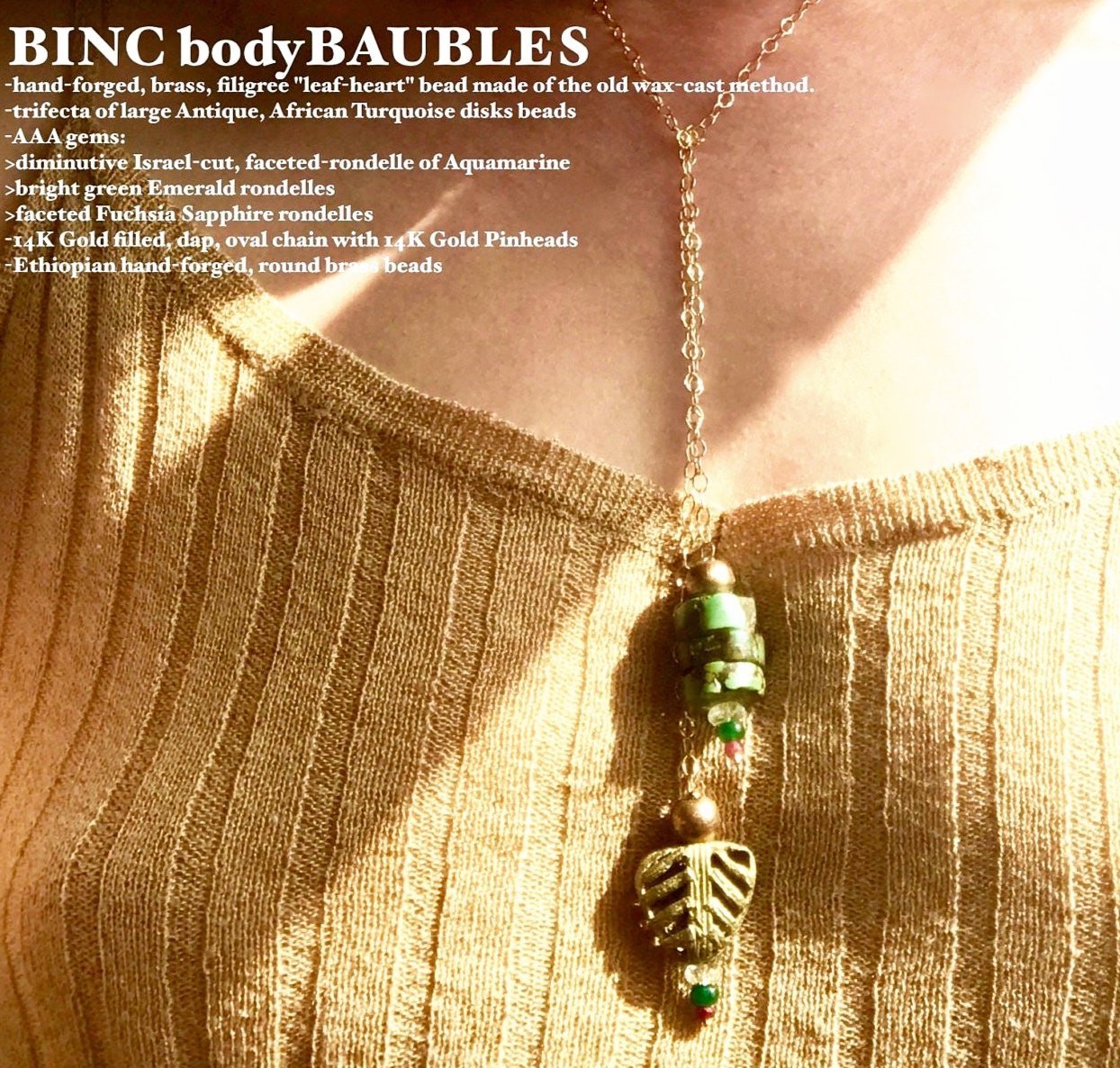 EVE Necklace Model Wearing Up Close