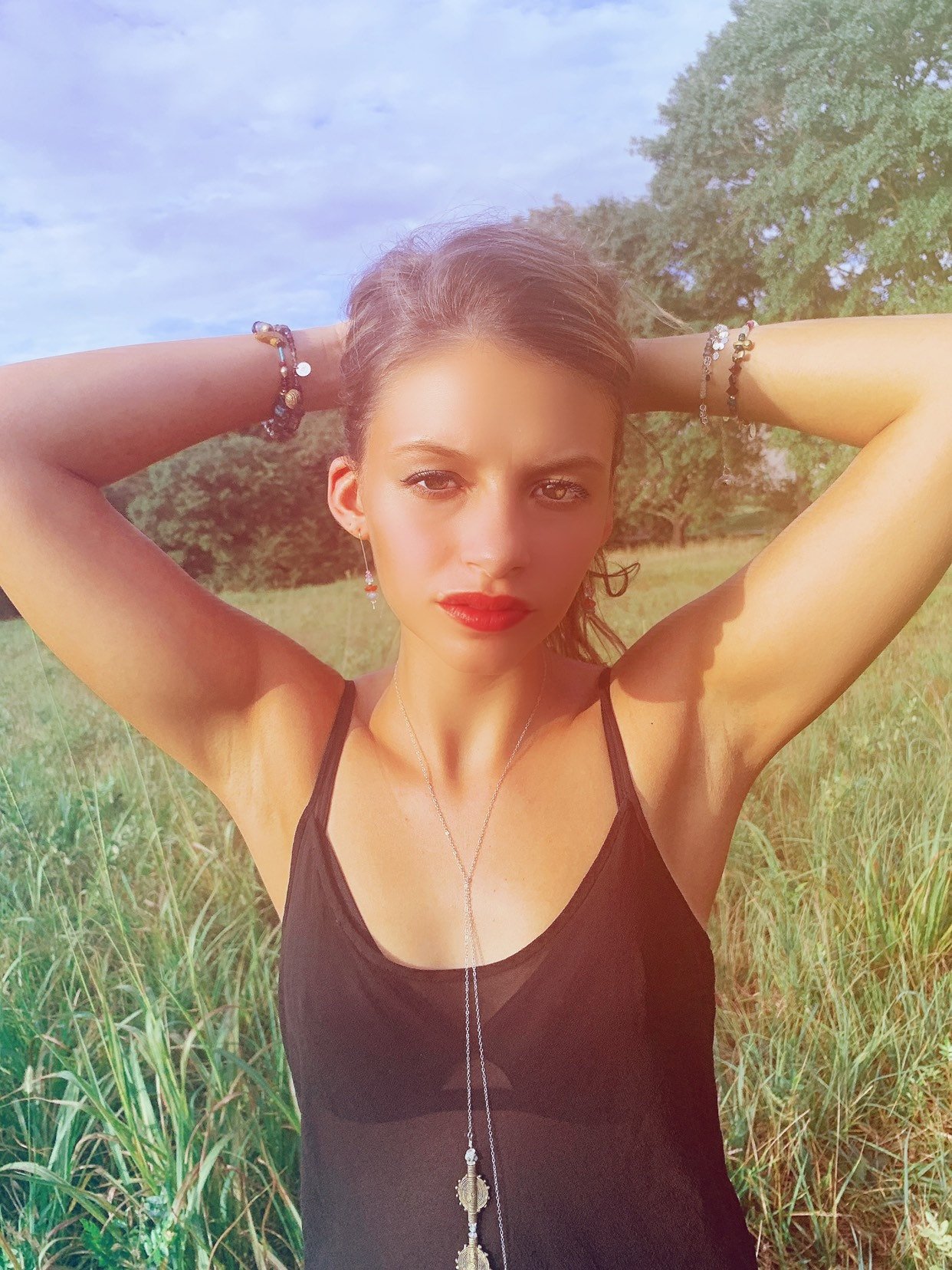 LILY Earrings Model Wearing