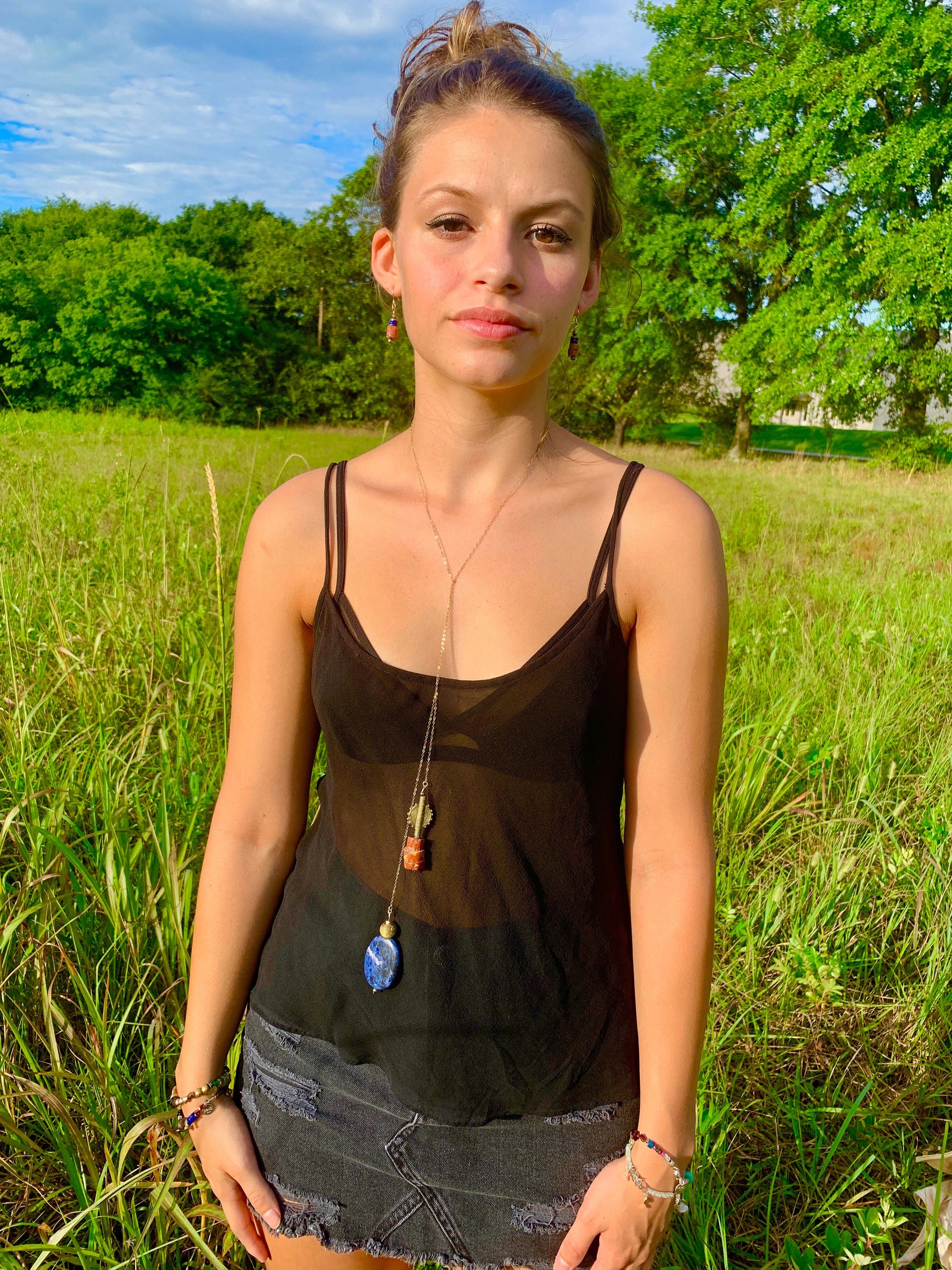 LILY Earrings Model Wearing
