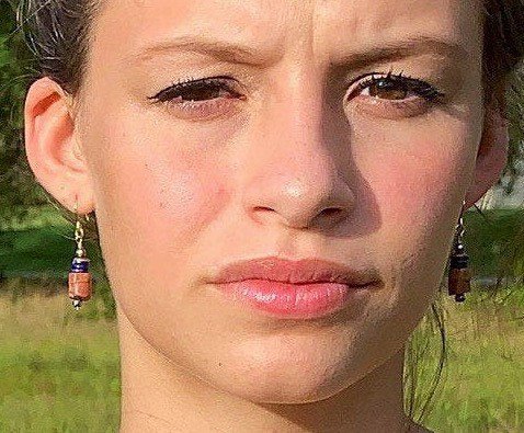 LILY Earrings Model Wearing Up Close