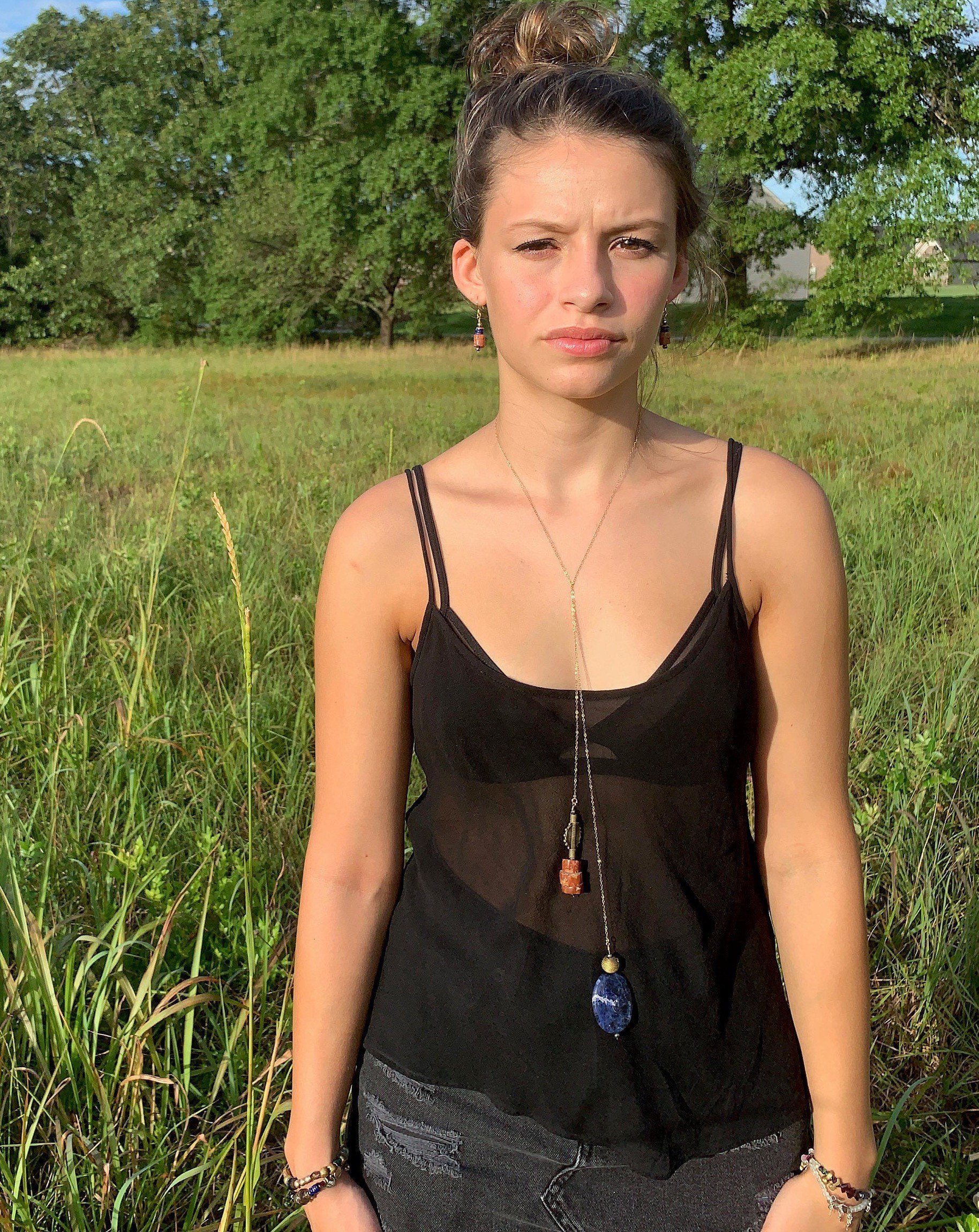 LILY Earrings Model Wearing